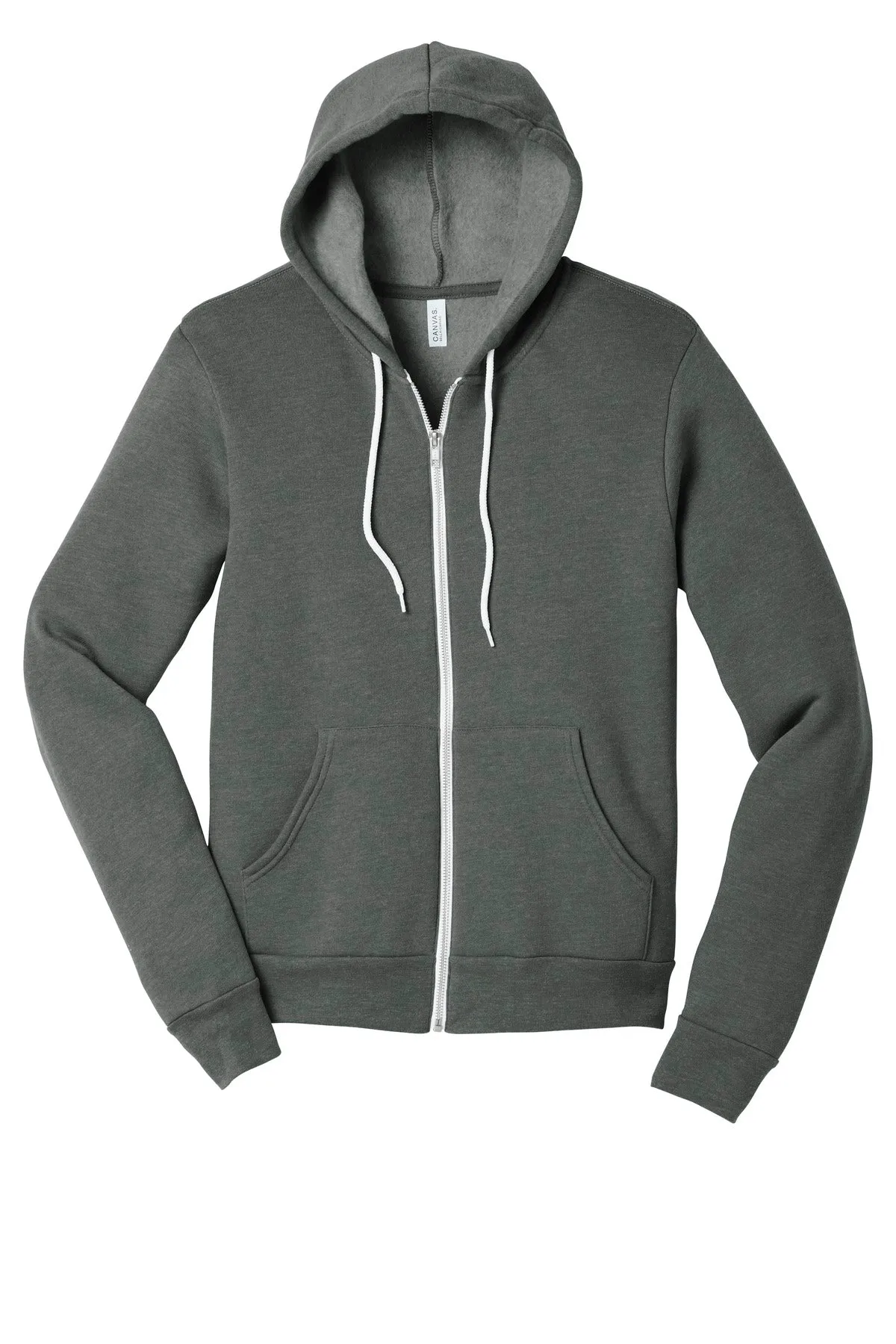 BELLA CANVAS  Unisex Sponge Fleece Full-Zip Hoodie. BC3739 Deep Heather