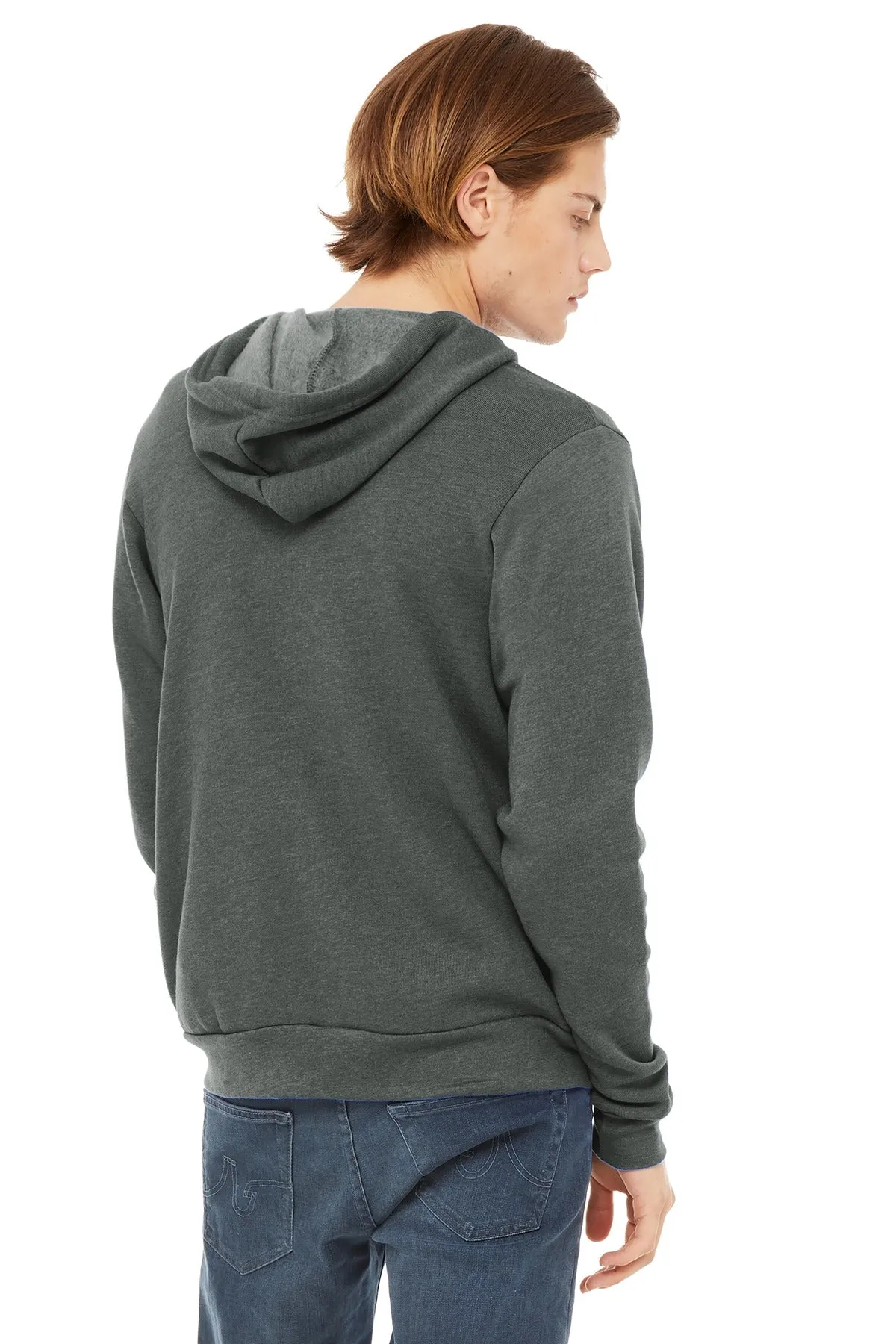 BELLA CANVAS  Unisex Sponge Fleece Full-Zip Hoodie. BC3739 Deep Heather