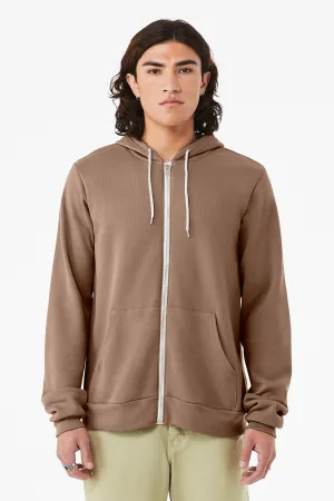 BELLA CANVAS  Unisex Sponge Fleece Full-Zip Hoodie. BC3739 Vintage Brown