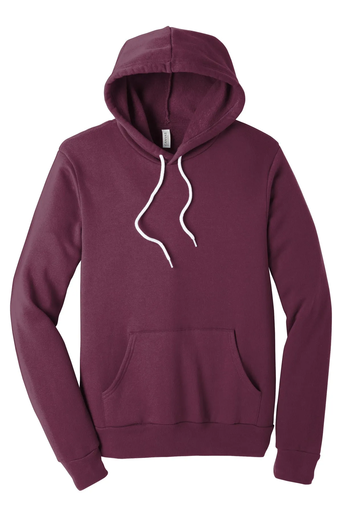BELLA CANVAS  Unisex Sponge Fleece Pullover Hoodie. BC3719 Maroon