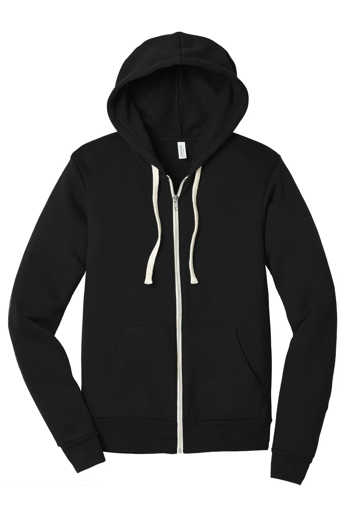 BELLA CANVAS  Unisex Triblend Sponge Fleece Full-Zip Hoodie. BC3909 Solid Black Triblend