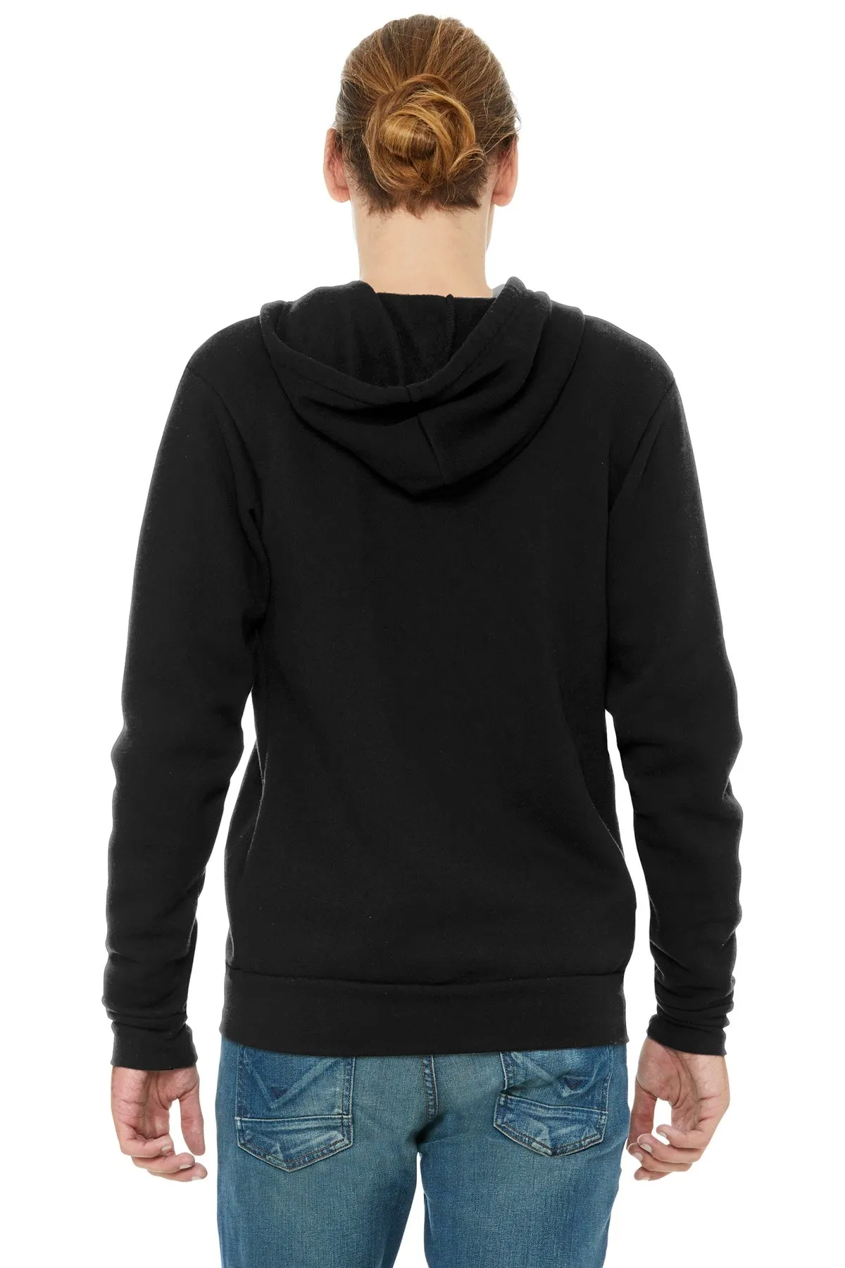 BELLA CANVAS  Unisex Triblend Sponge Fleece Full-Zip Hoodie. BC3909 Solid Black Triblend