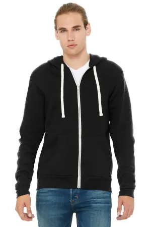 BELLA CANVAS  Unisex Triblend Sponge Fleece Full-Zip Hoodie. BC3909 Solid Black Triblend