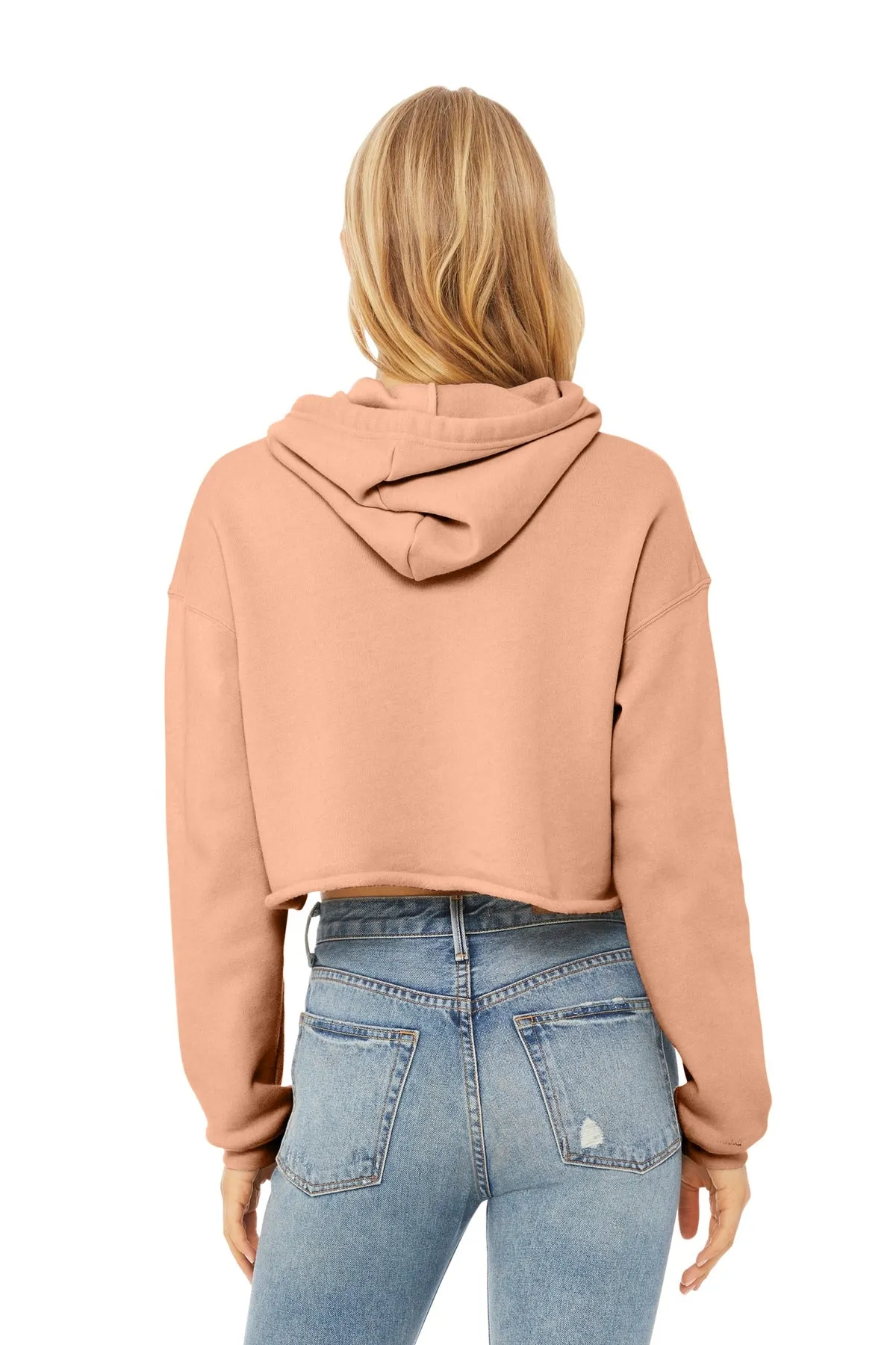 BELLA CANVAS  Women's Sponge Fleece Cropped Fleece Hoodie. BC7502 Peach