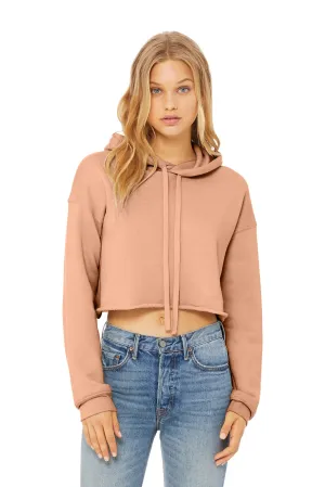 BELLA CANVAS  Women's Sponge Fleece Cropped Fleece Hoodie. BC7502 Peach