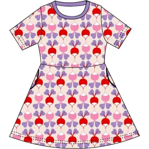 Big Radish - Sheer Pink Short Sleeve Skater Dress