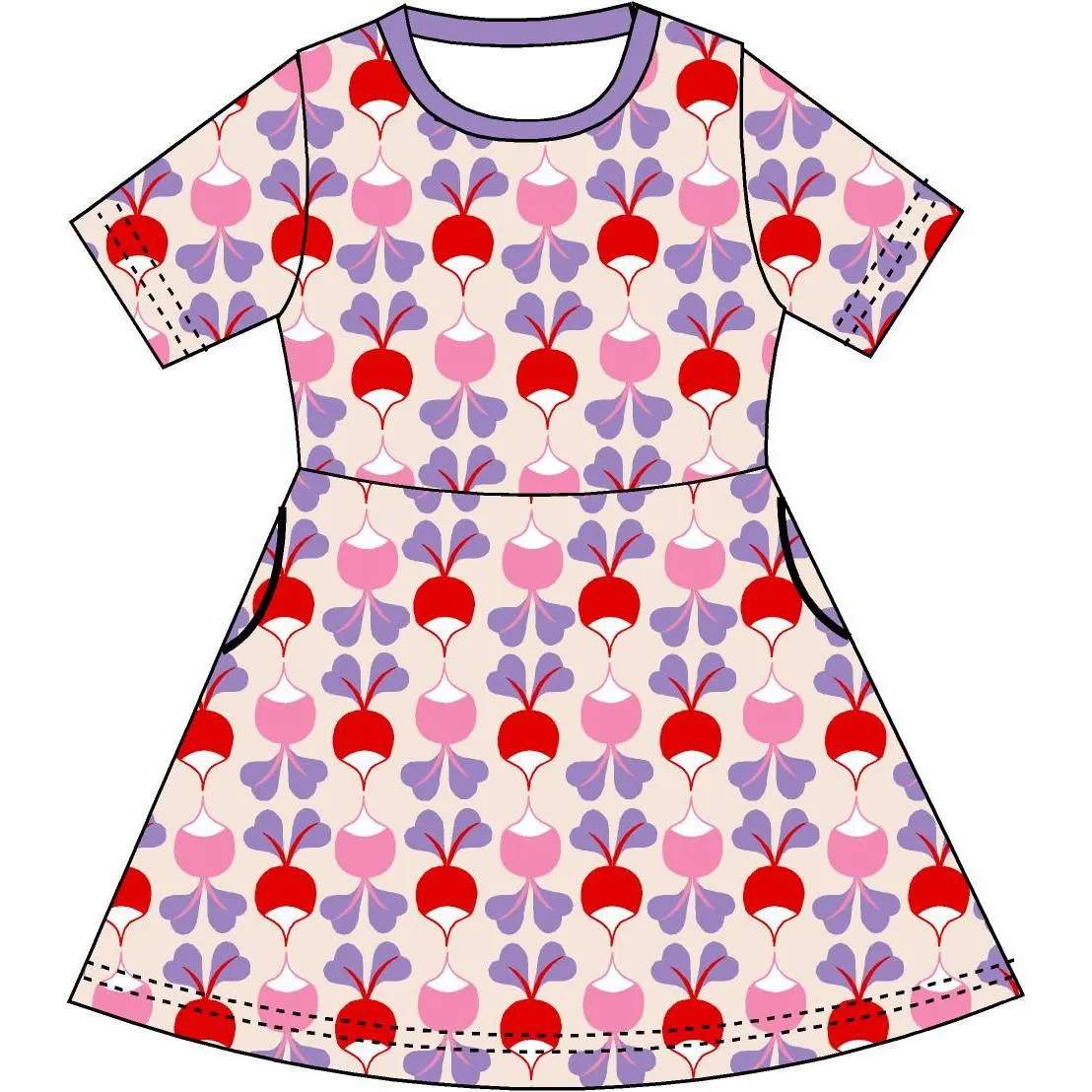 Big Radish - Sheer Pink Short Sleeve Skater Dress