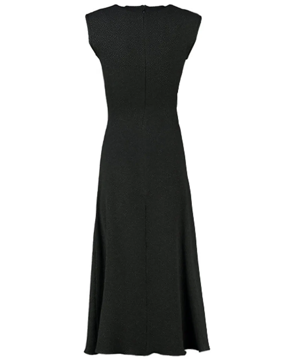 Black Bubble Jacquard Pina Midi Dress