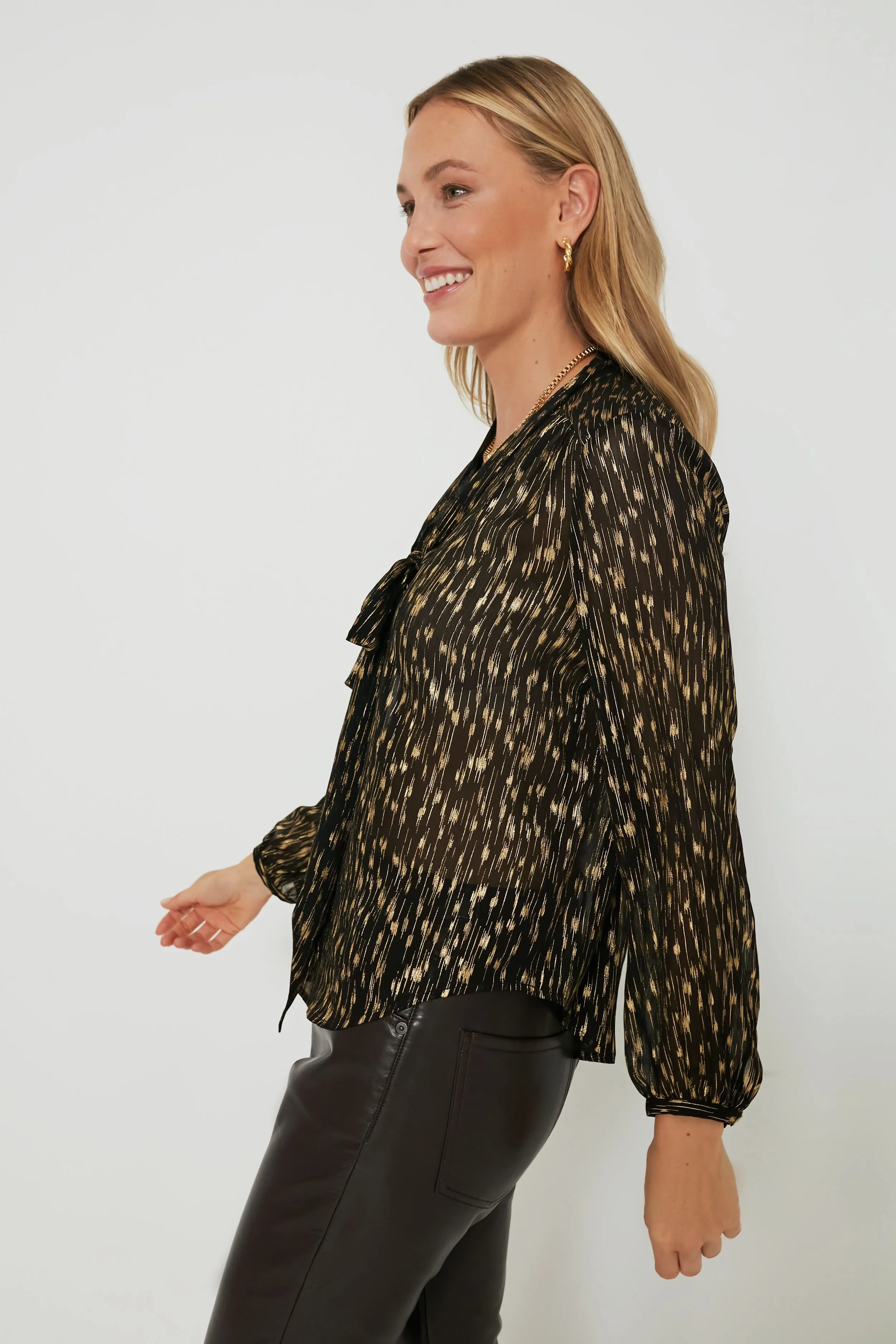 Black Metallic Eva Blouse