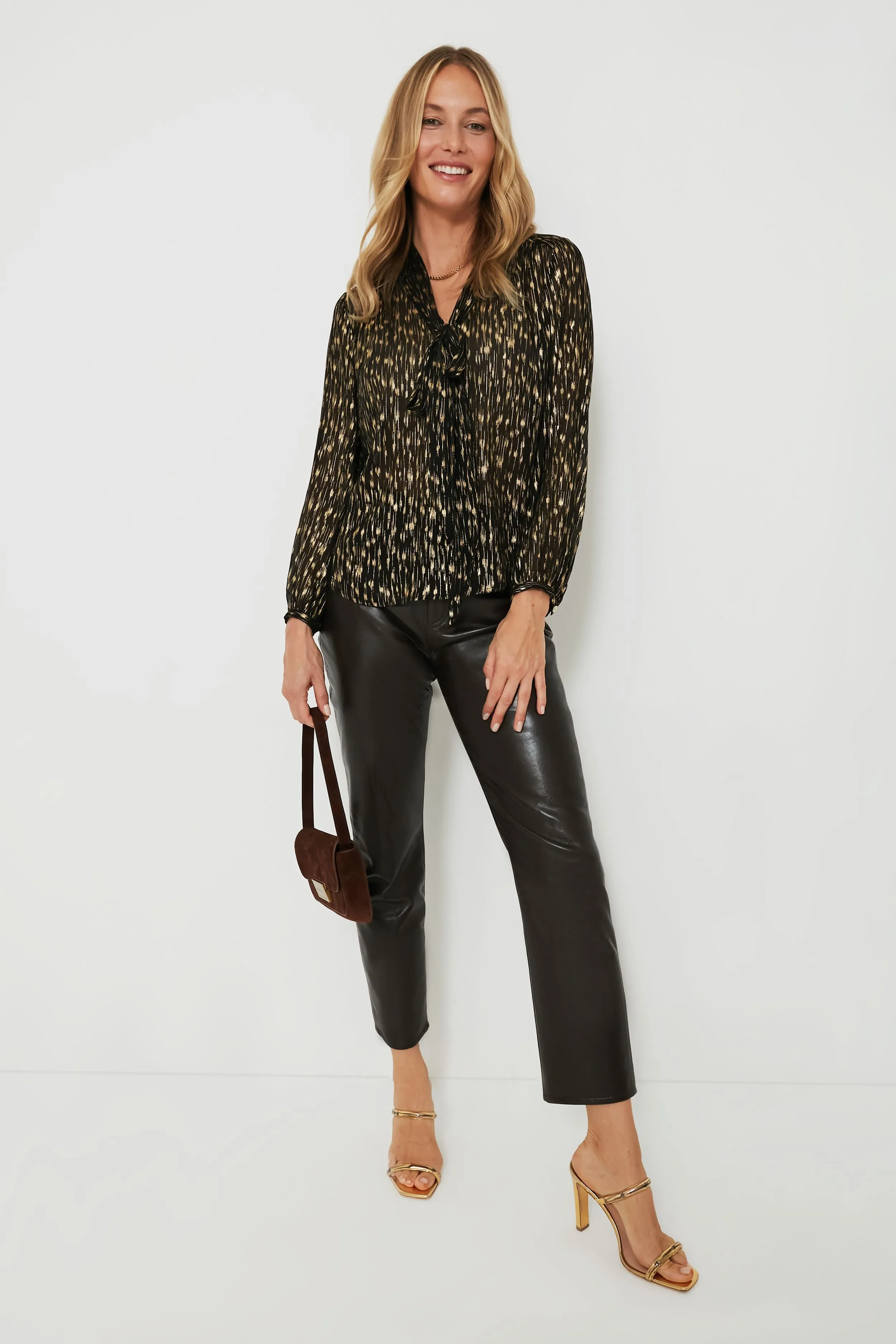 Black Metallic Eva Blouse