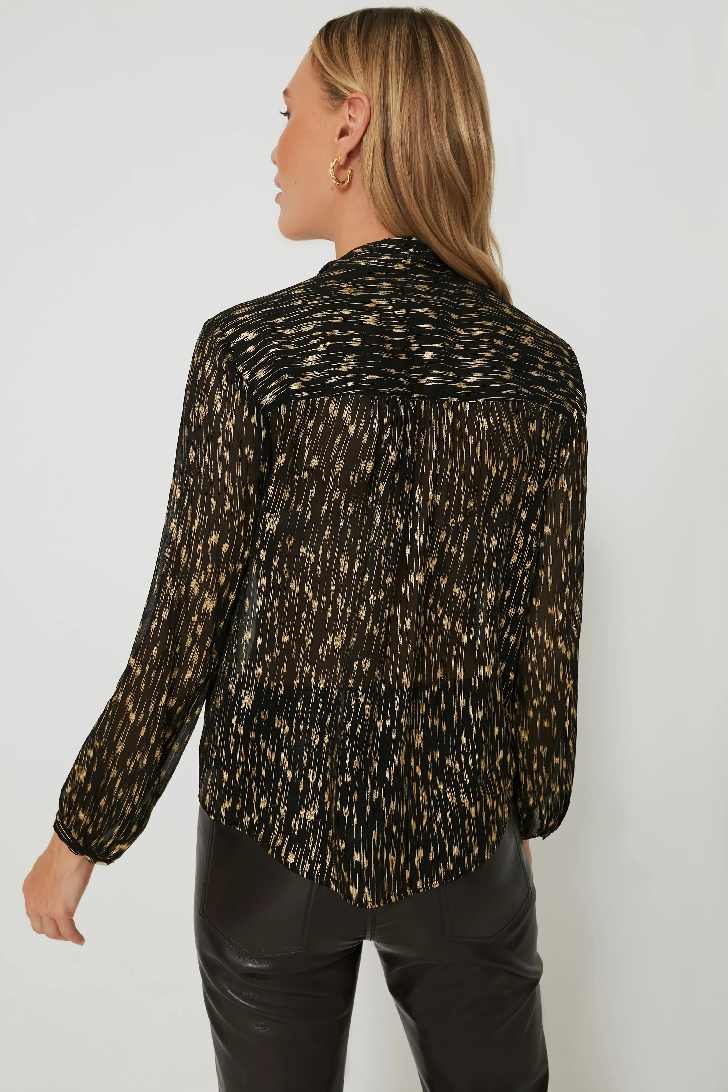 Black Metallic Eva Blouse
