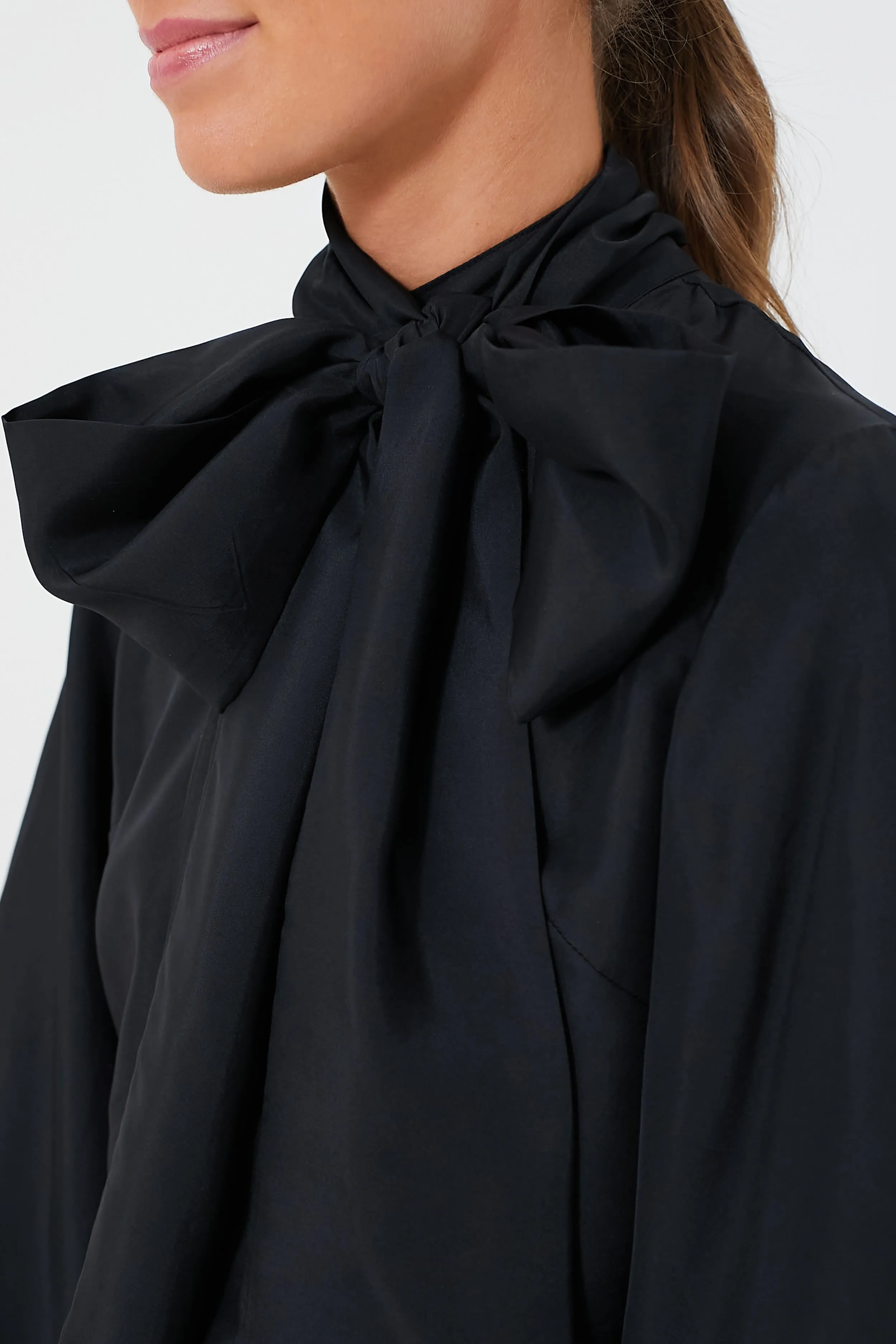Black Washed Silk Gigi Top