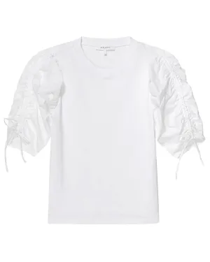 Blanc Ruched Tie Sleeve Tee