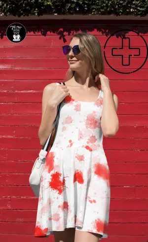 blood spatter Scoop Neck Skater Dress