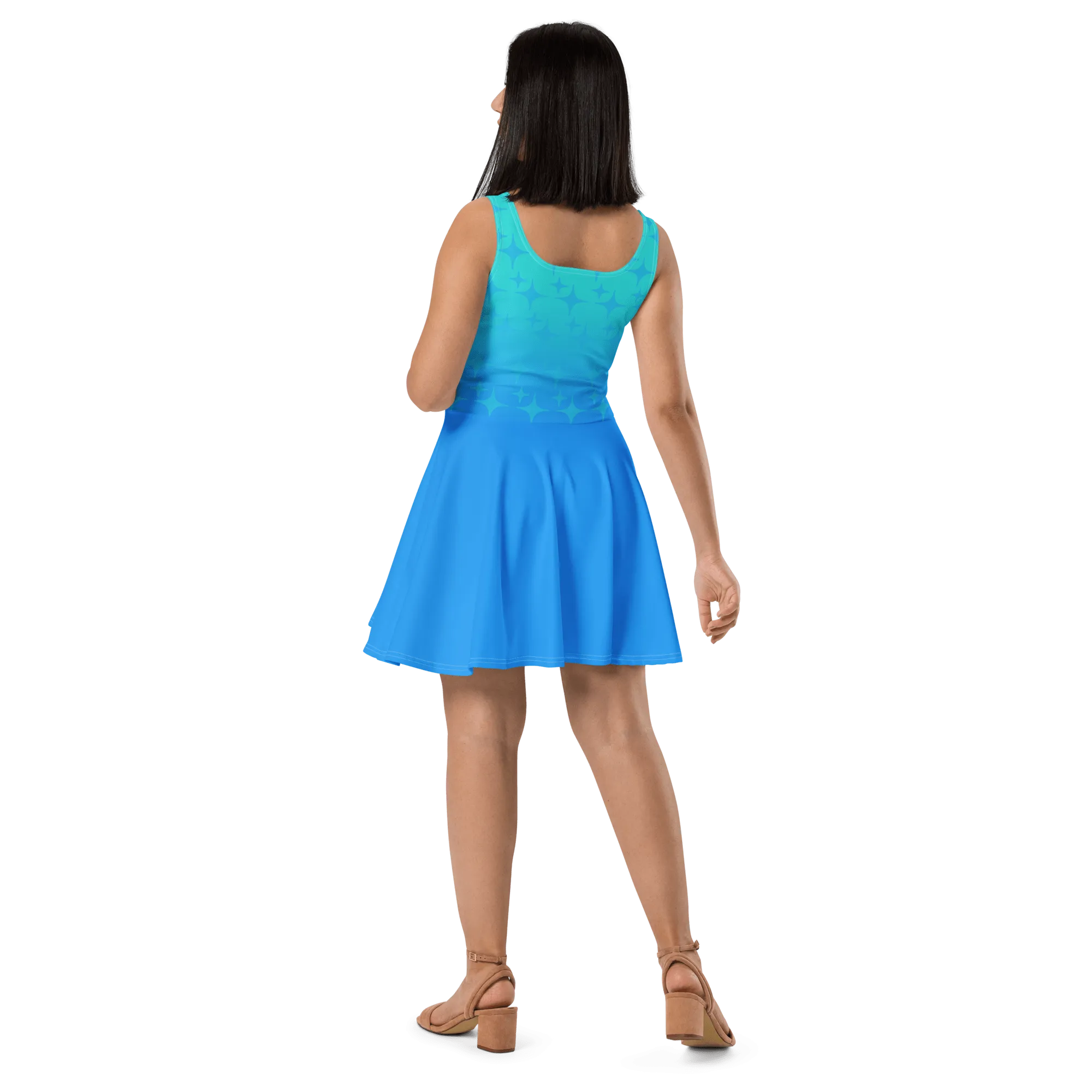 Blue Ghost Sparkle Skater Dress (Adult XS-3XL)