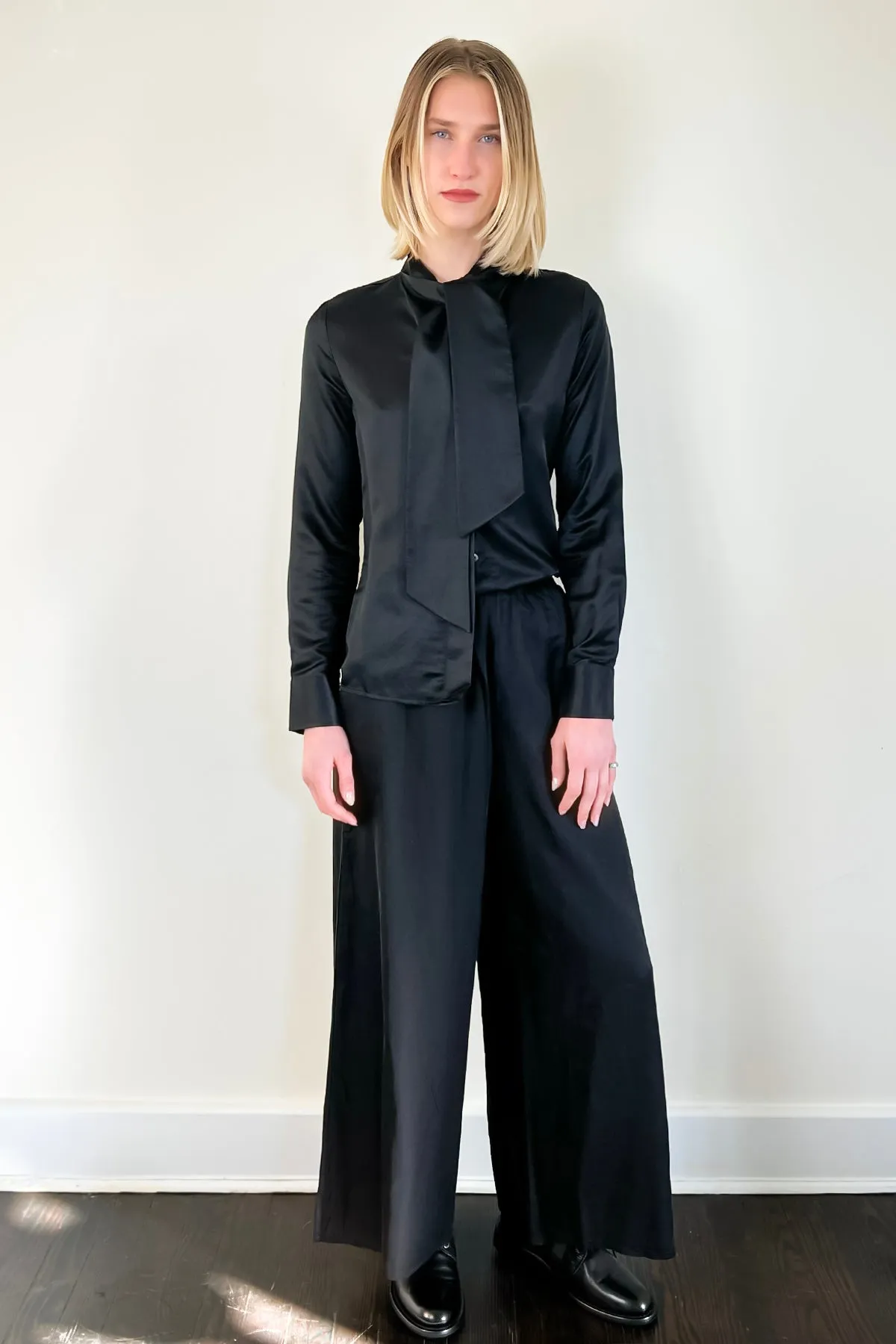 Bow Tie Blouse - Black