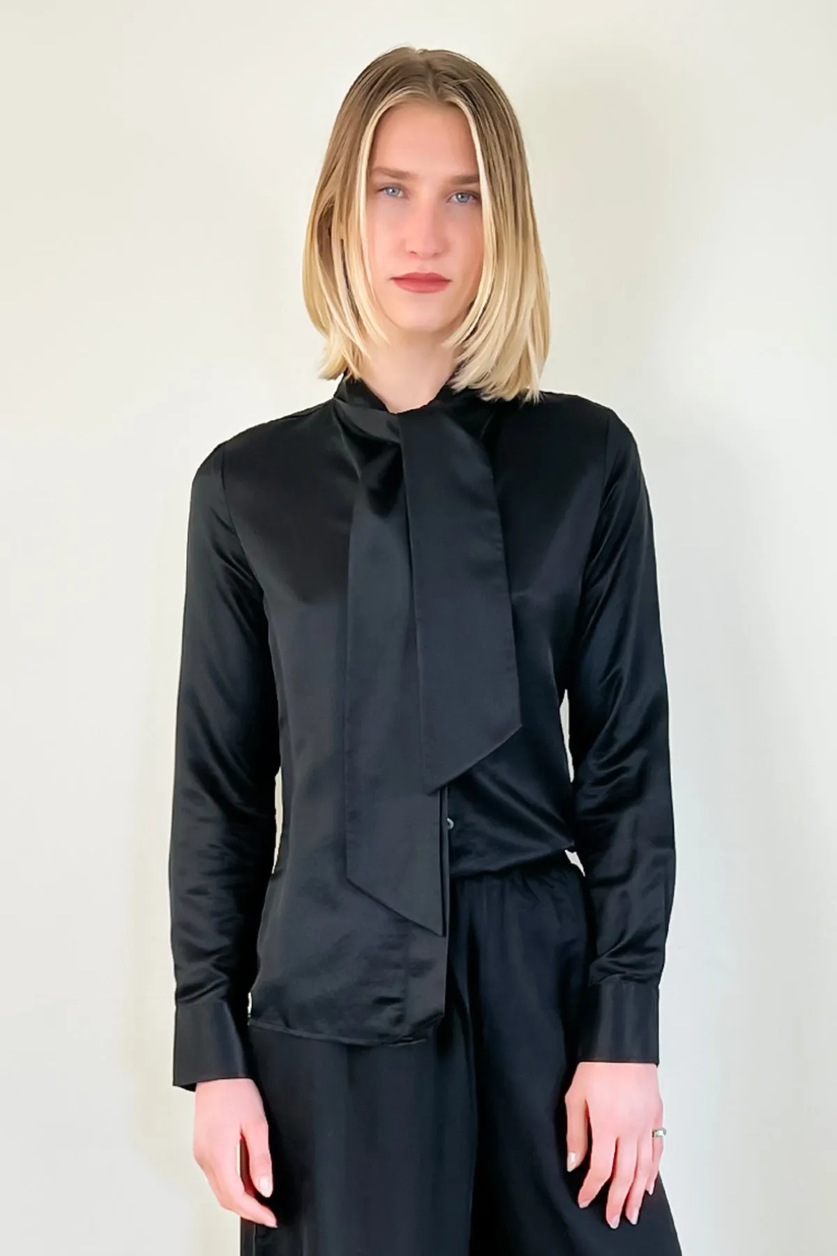 Bow Tie Blouse - Black
