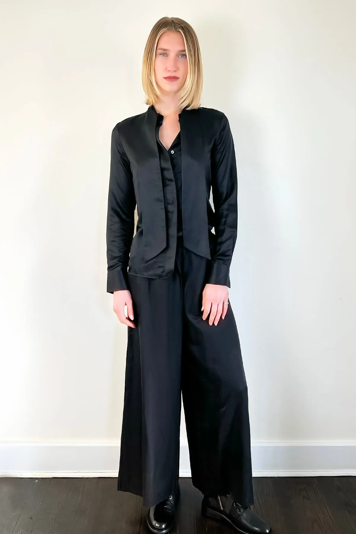 Bow Tie Blouse - Black