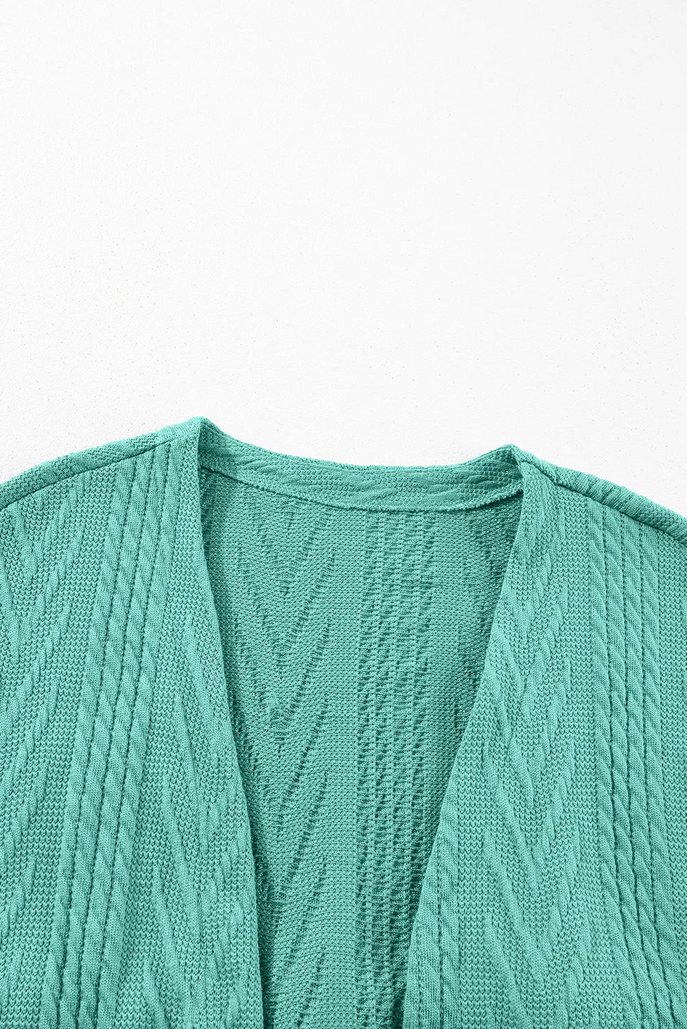 Canton  Solid Textured Open Front Cardigan with Pocket