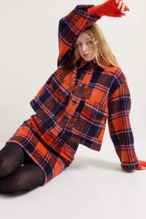 Carbon Crop Jacket - Flame Tartan
