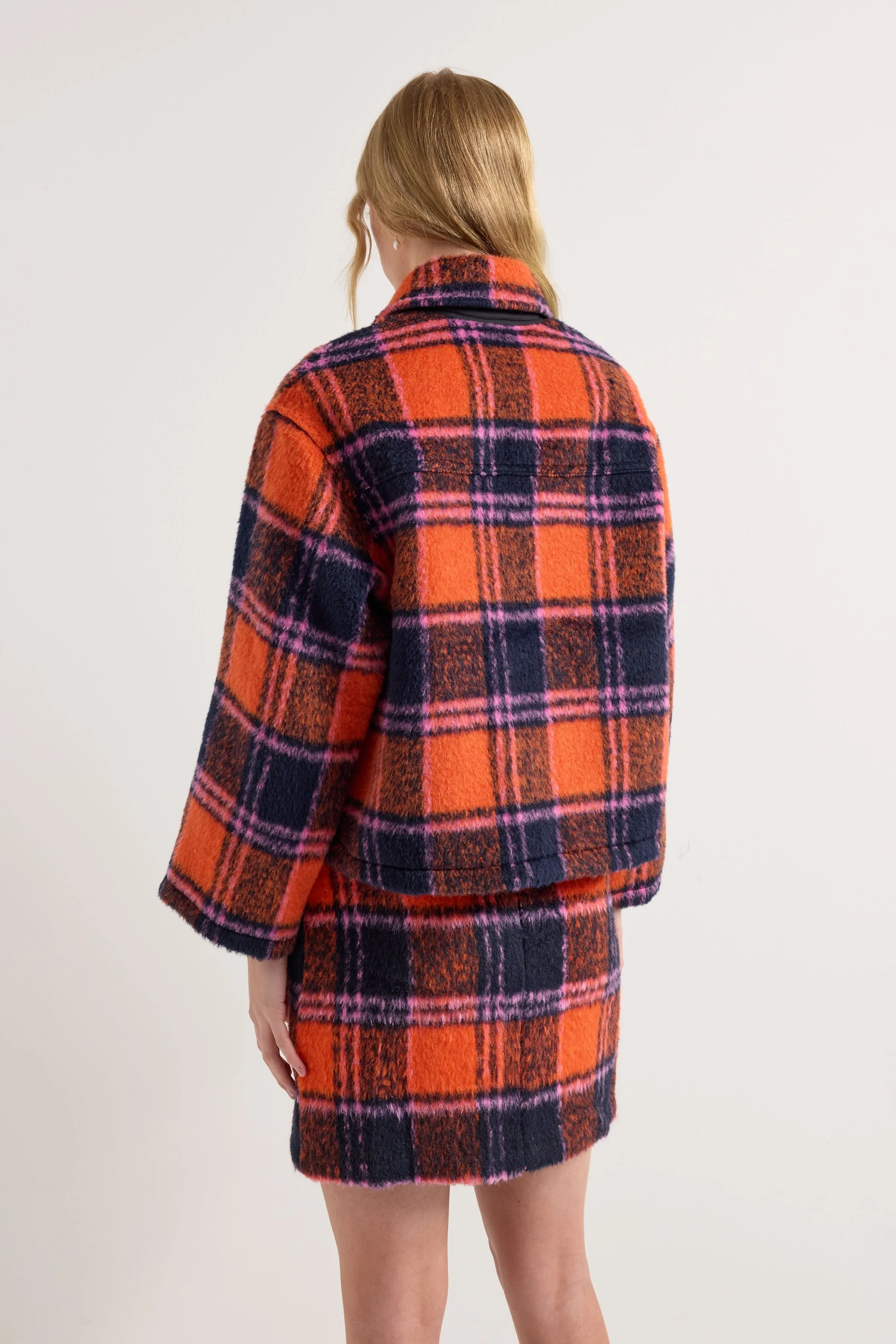 Carbon Crop Jacket - Flame Tartan