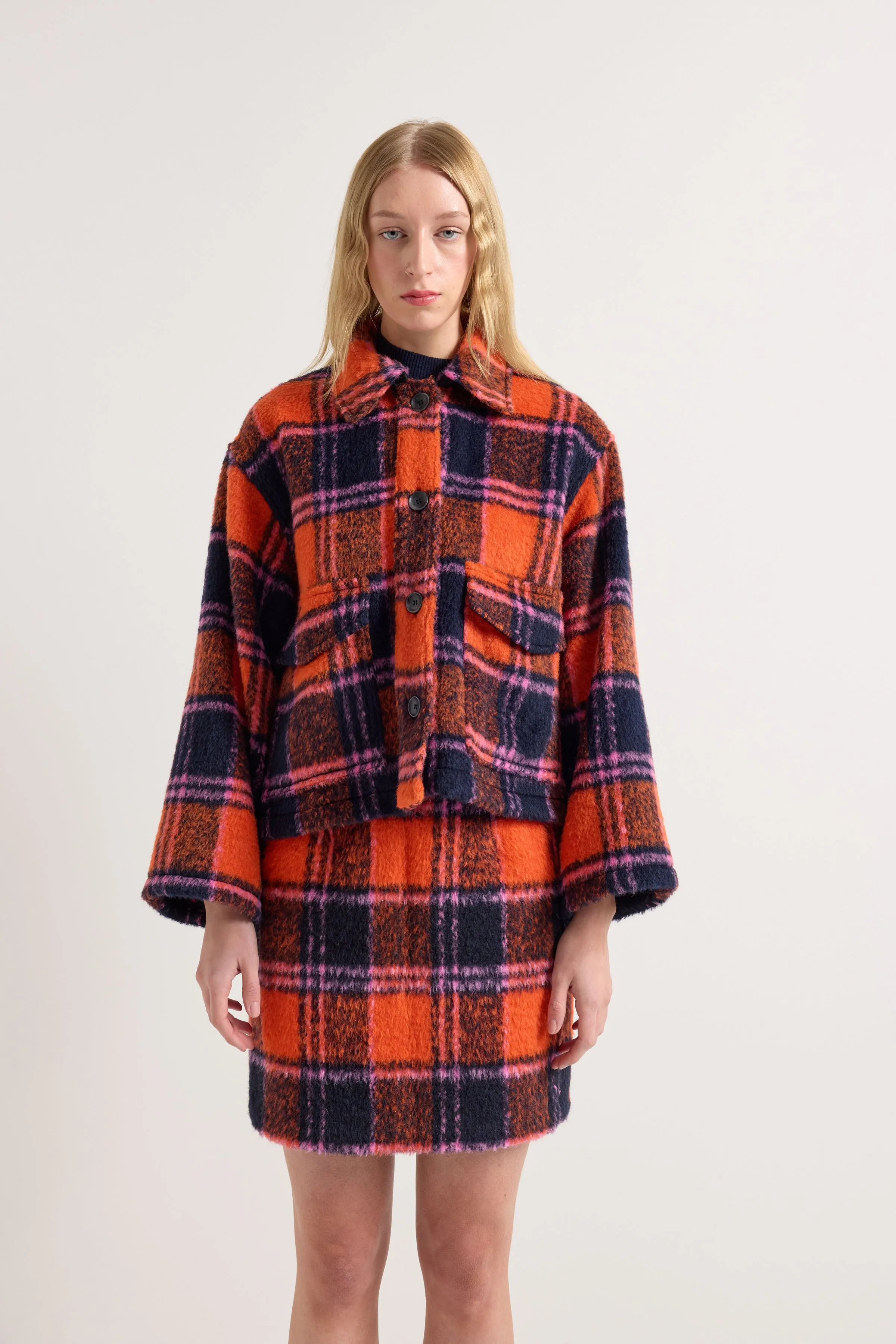 Carbon Crop Jacket - Flame Tartan