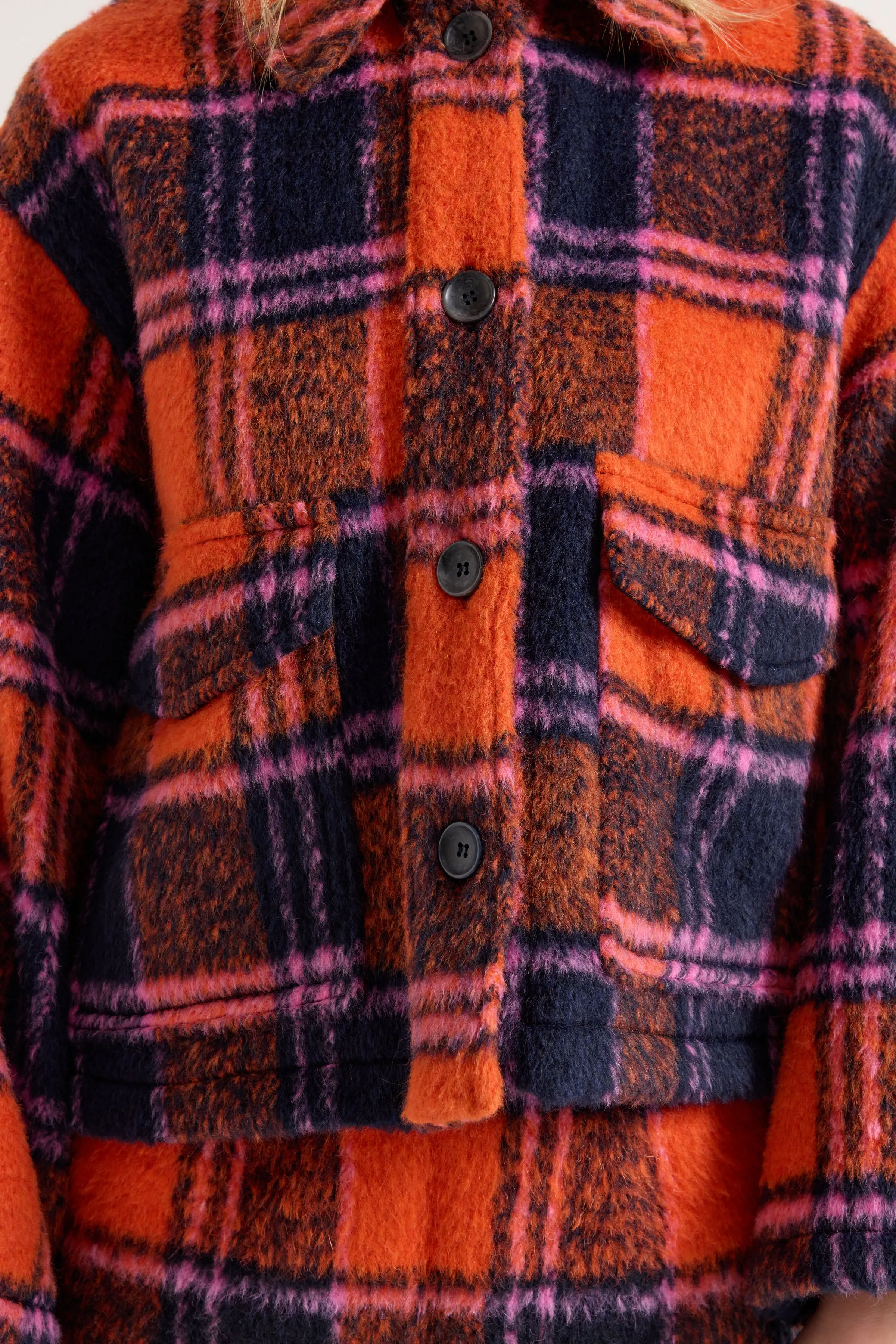 Carbon Crop Jacket - Flame Tartan