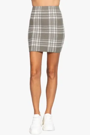 Check Jacquard Sweater Mini Skirt