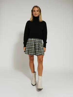 Check Pleated Skirt