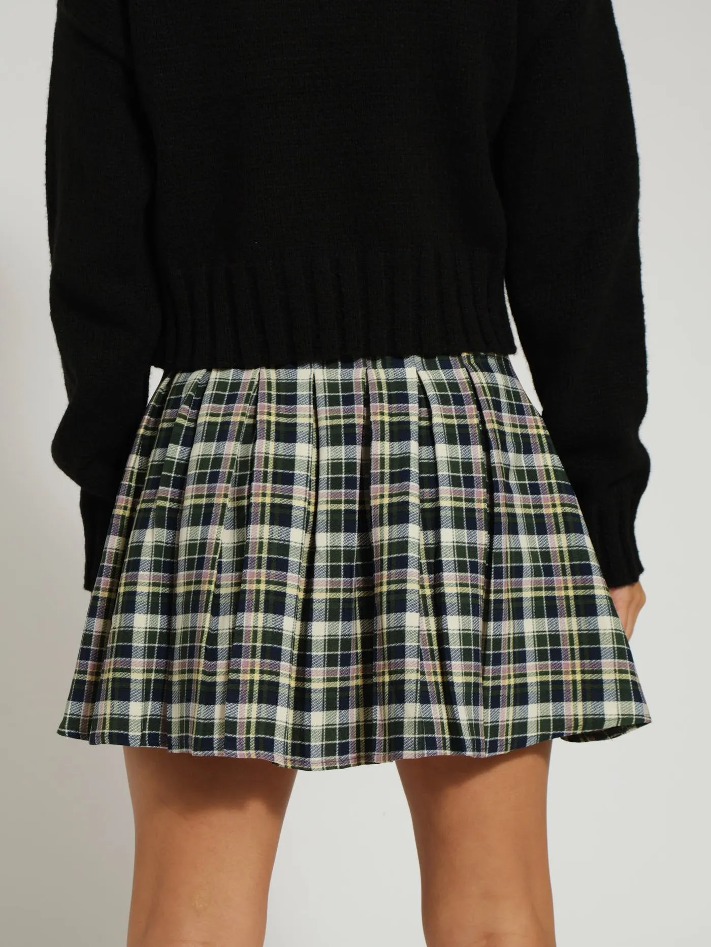 Check Pleated Skirt