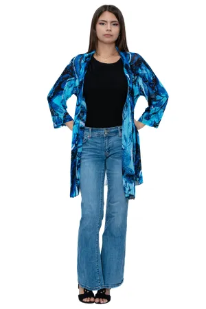 CHJ-3001 Mesh Print Duster Blazer Jacket