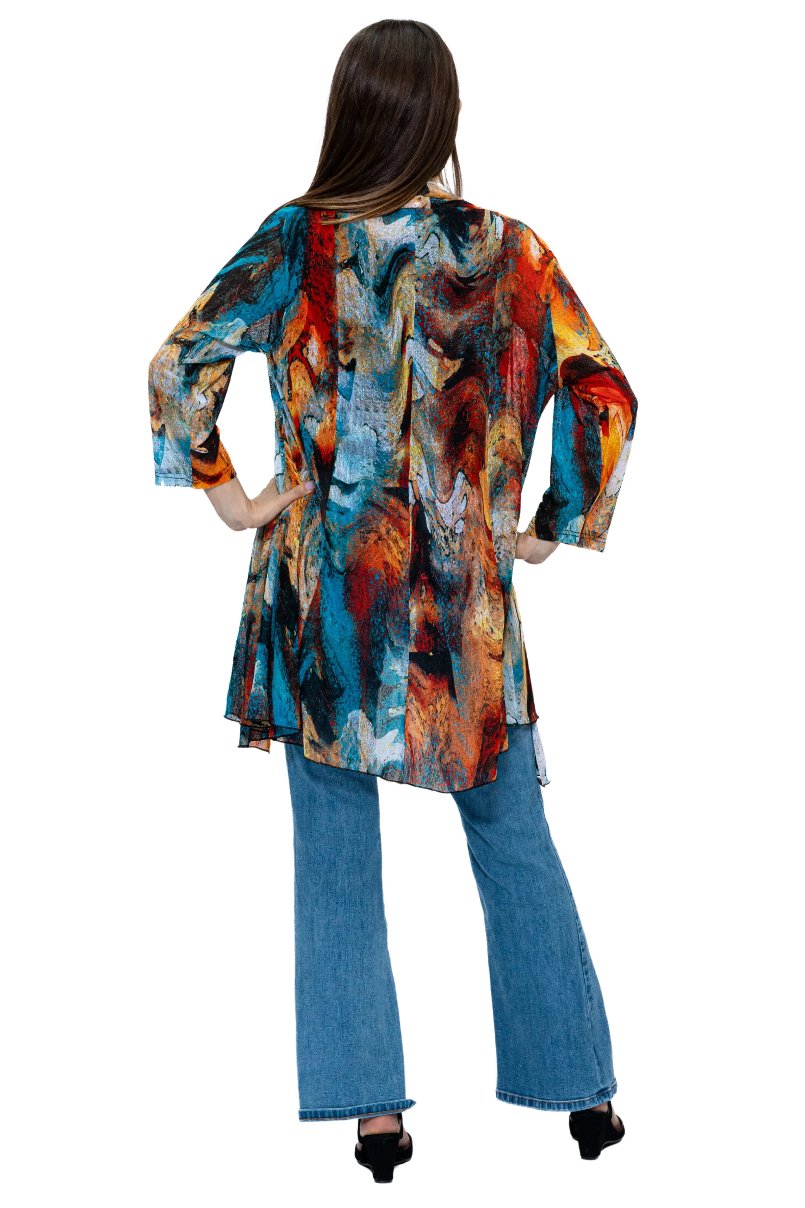 CHJ-3007 Open Front Duster Blazer Jacket