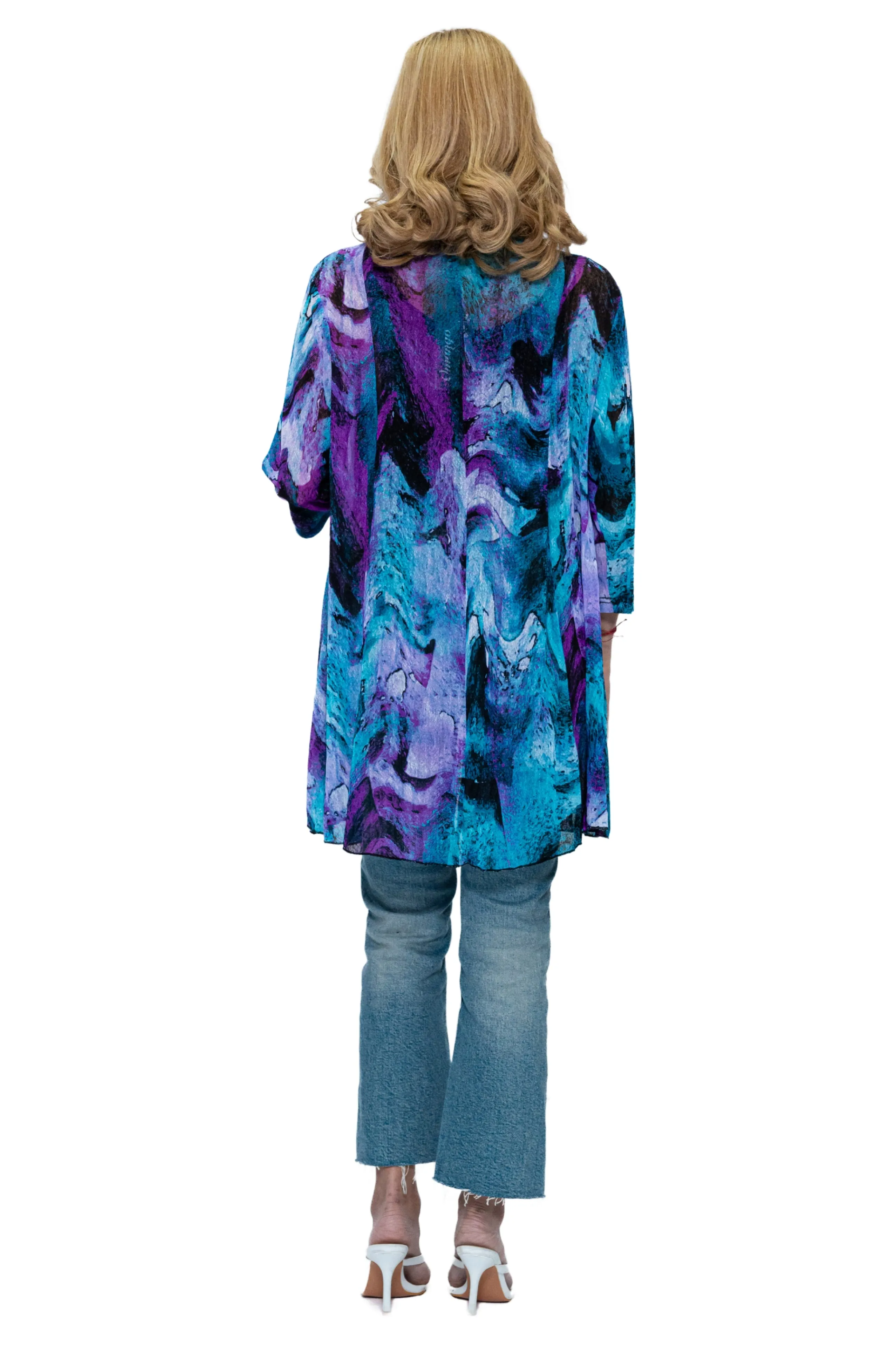 CHJ-3008 Open Front Duster Blazer Jacket