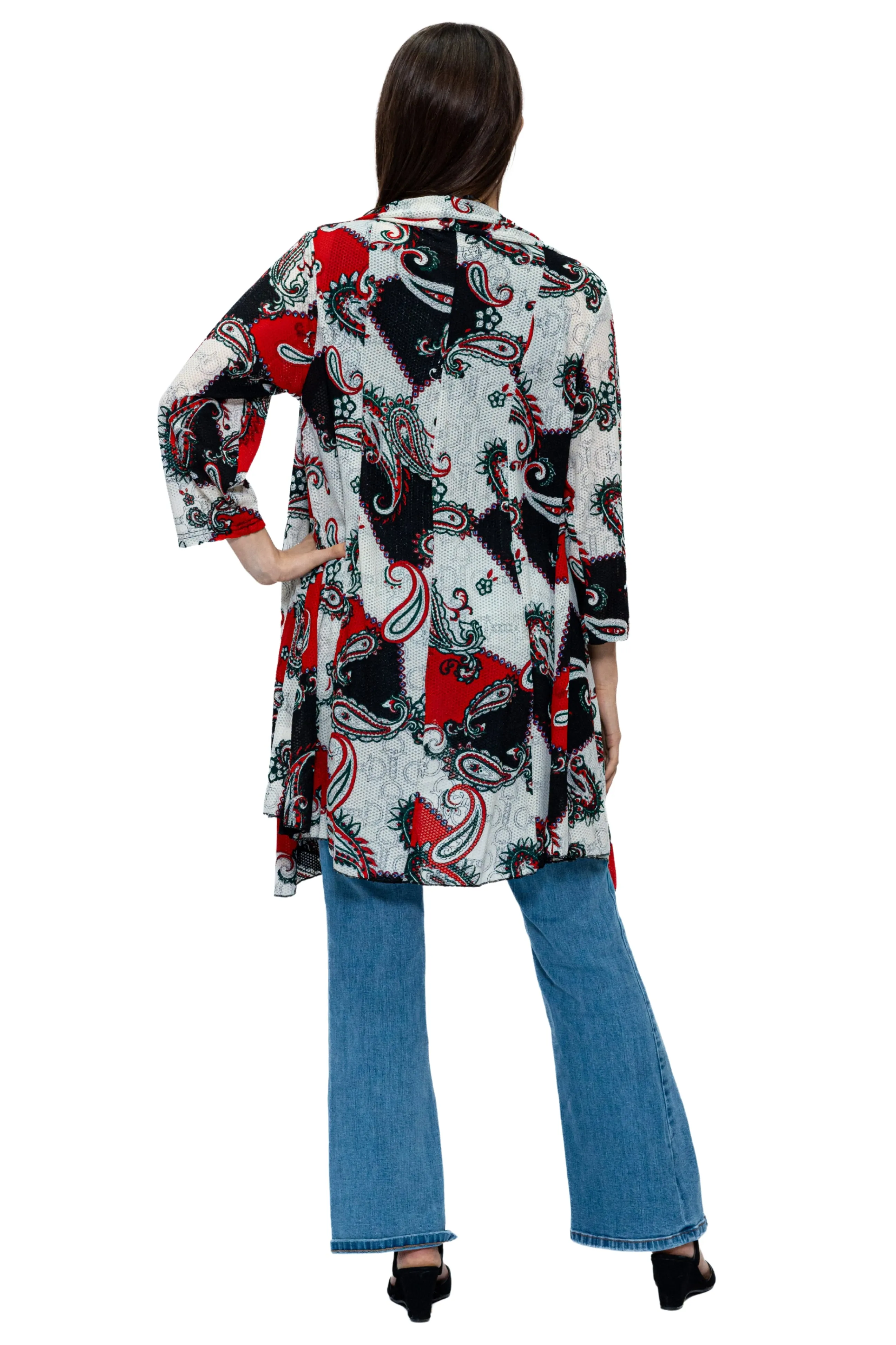 CHJ-3010 Open Front Duster Blazer Jacket