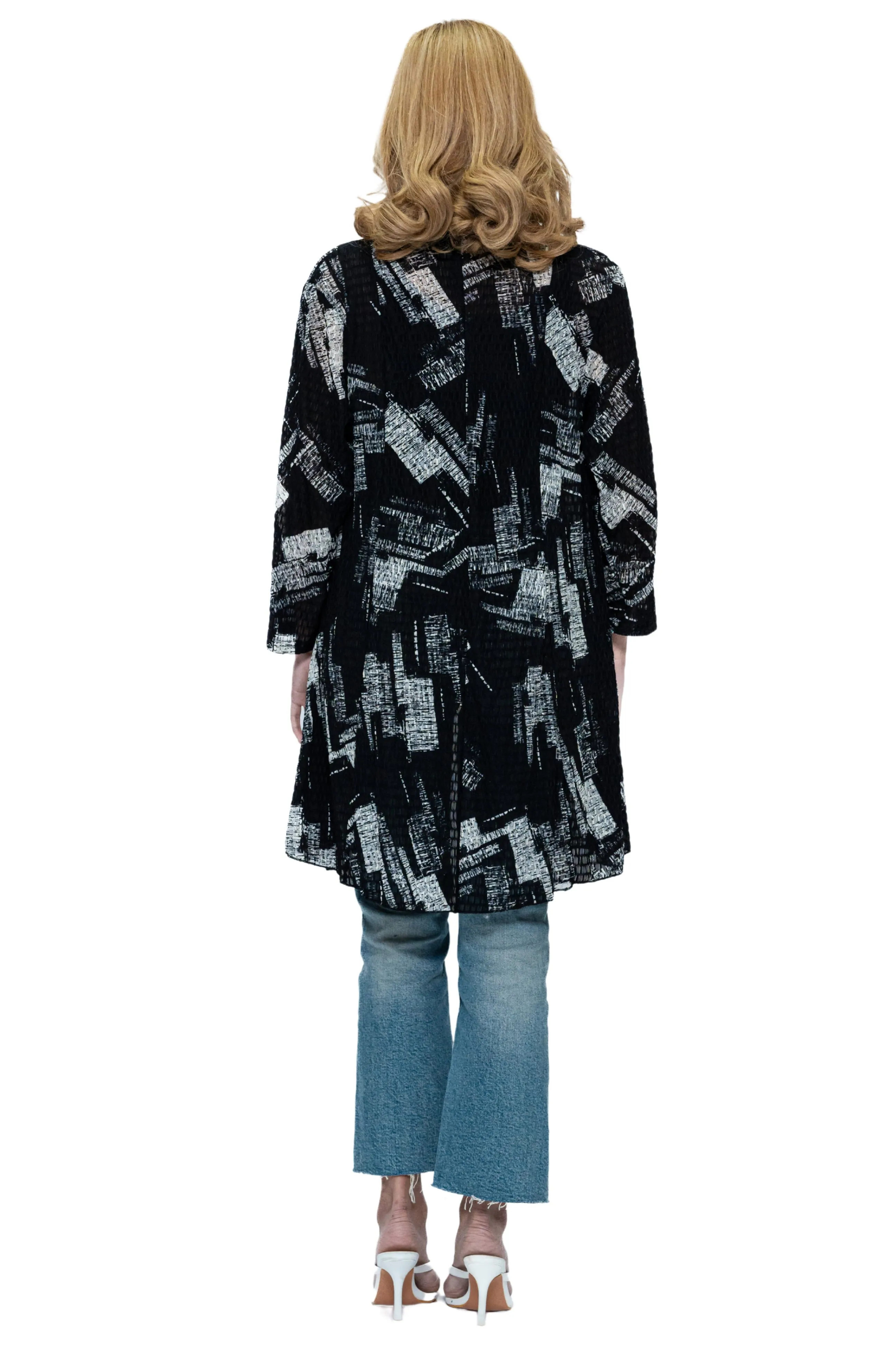 CHJ-3012 Open Front Duster Blazer Jacket