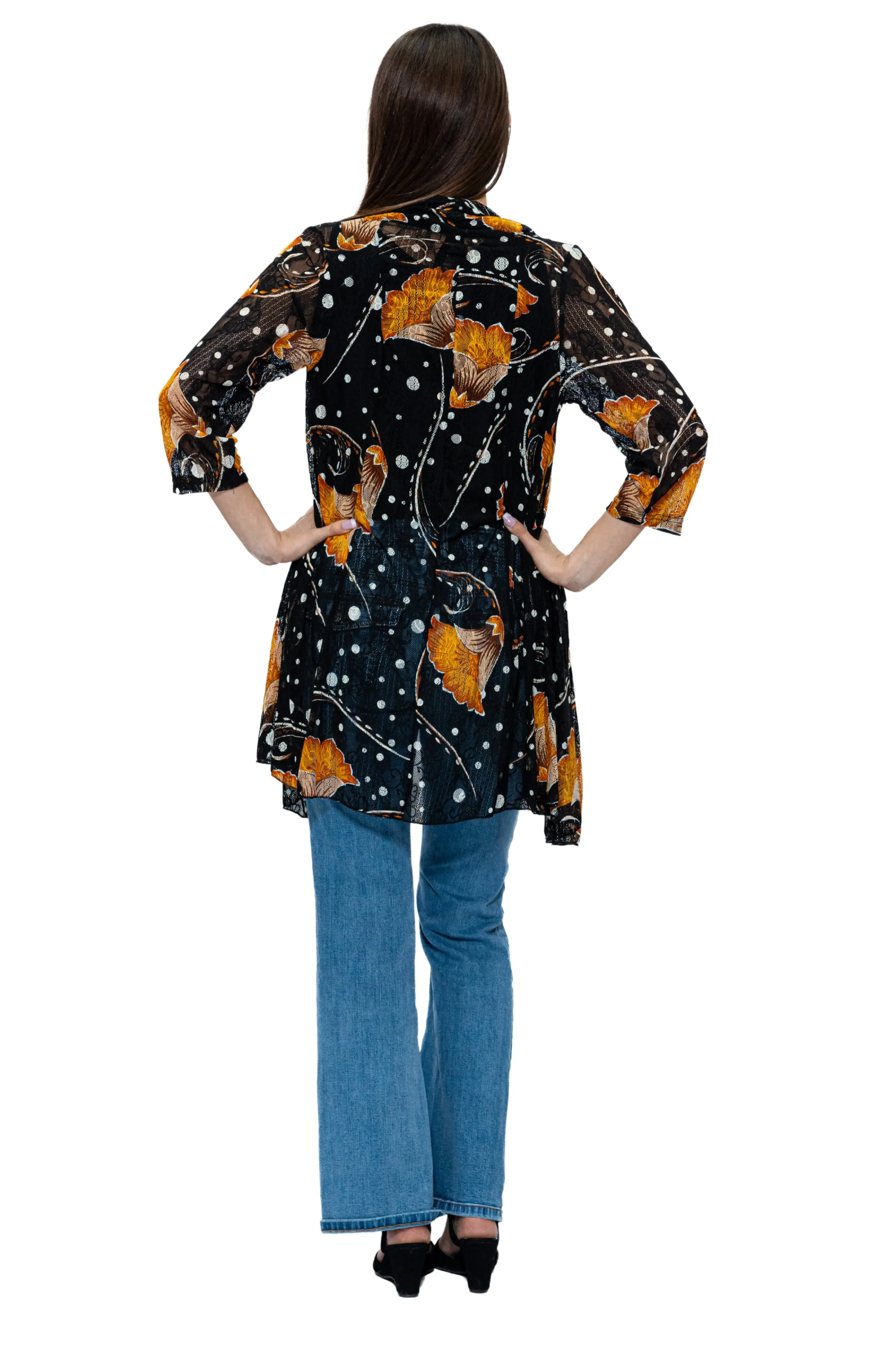 CHJ-3015 Open Front Duster Blazer Jacket
