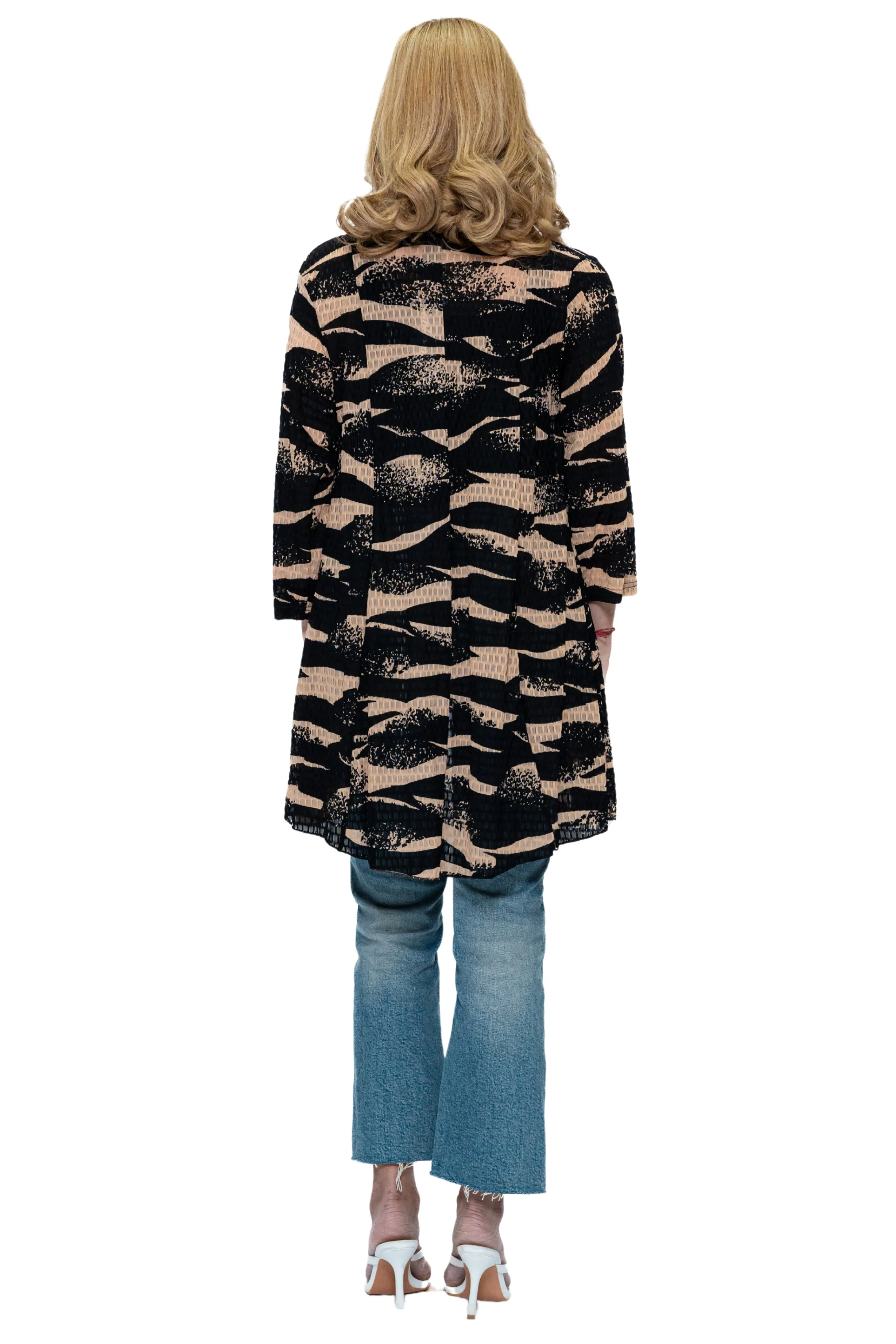 CHJ-3016 Open Front Duster Blazer Jacket