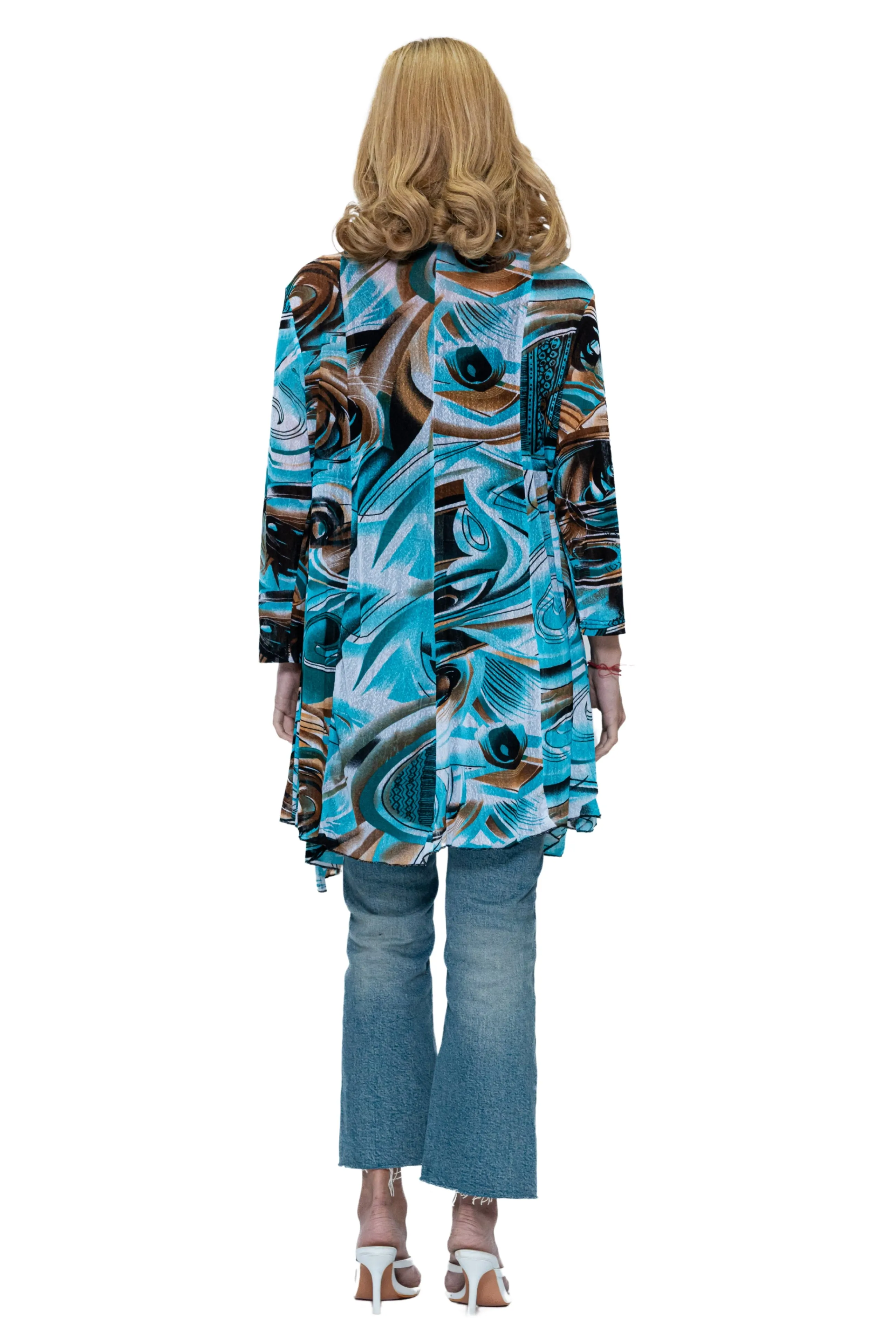 CHJ Mesh Print Duster Blazer Jacket