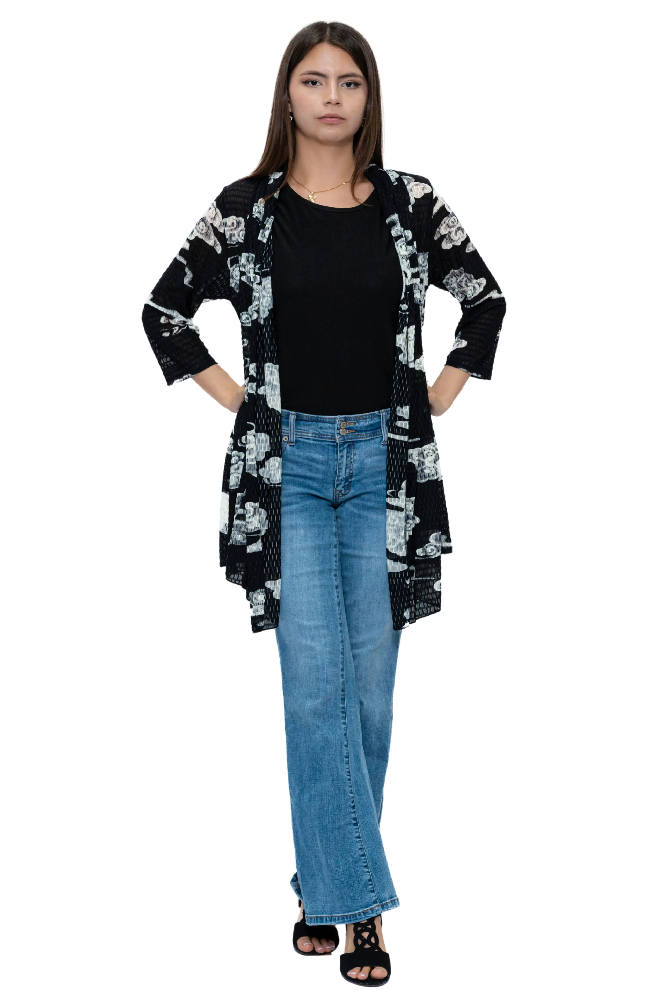 CHJ Open Front Duster Blazer Jacket