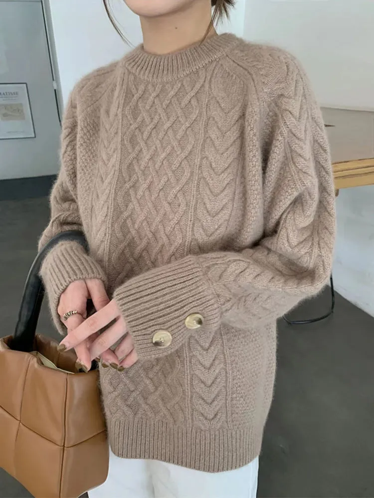 Chunky Knit Retro Cuffed Sweater by WOLFFMODE