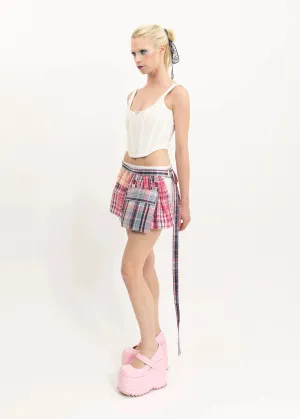 Clashing tartan half skirt