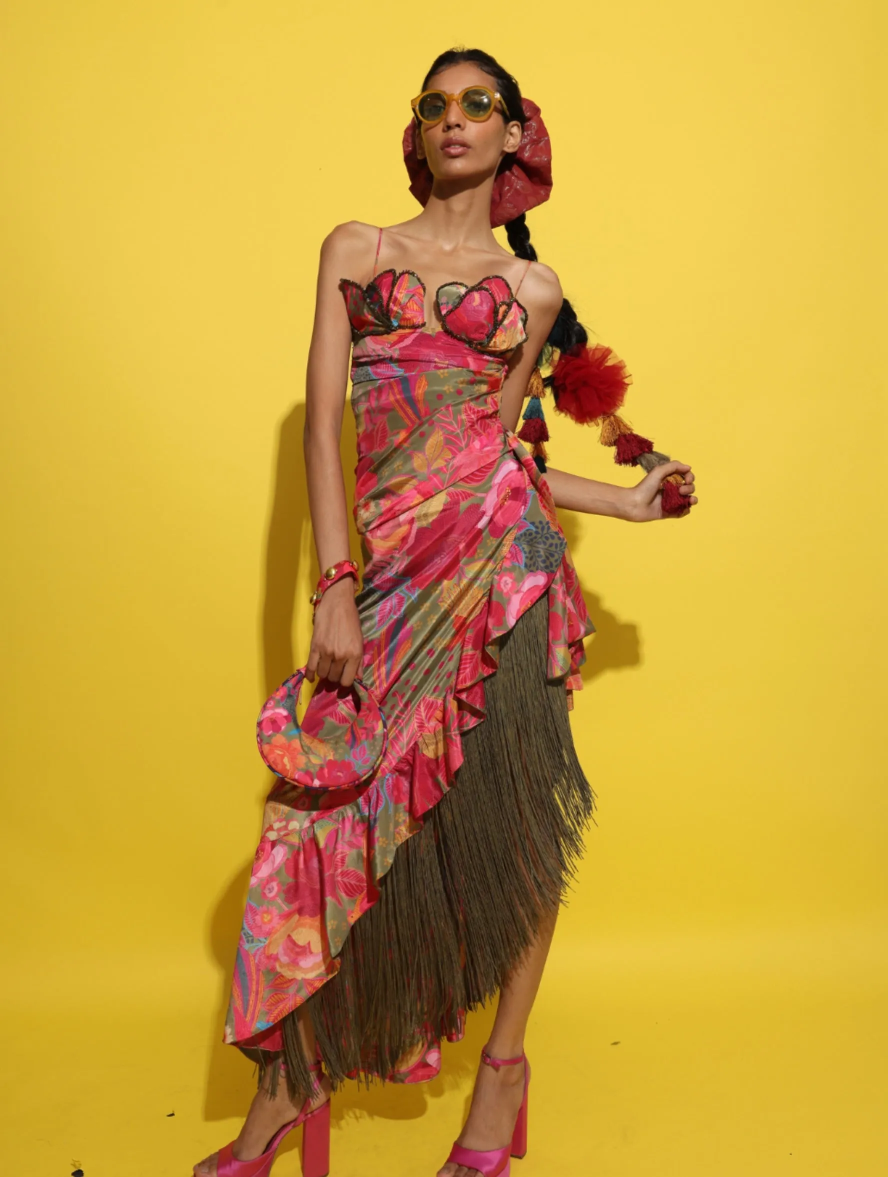 Cocktail olive drape dress