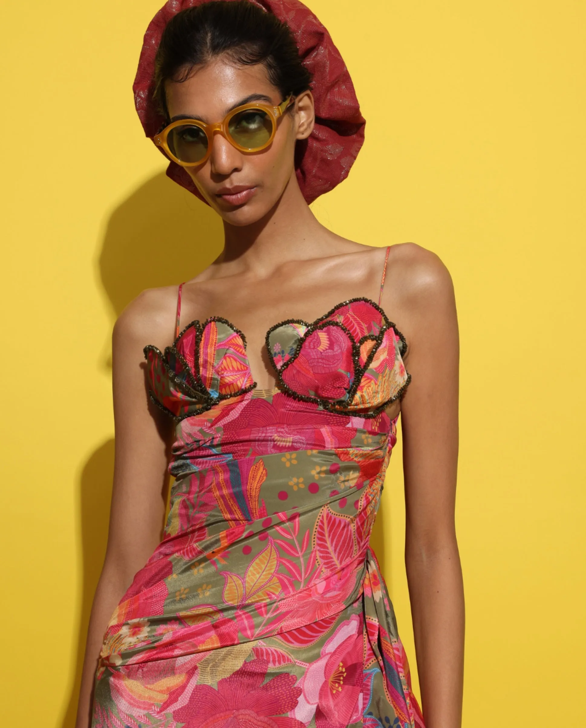 Cocktail olive drape dress
