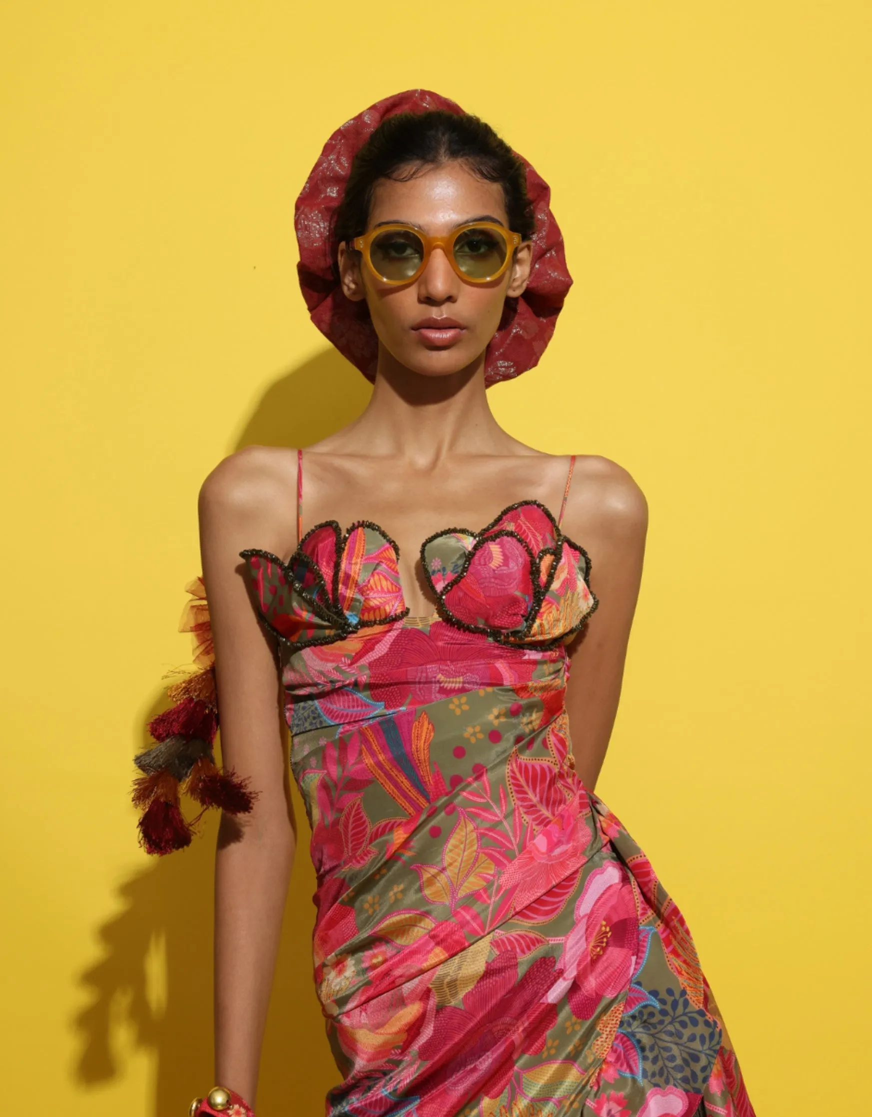 Cocktail olive drape dress
