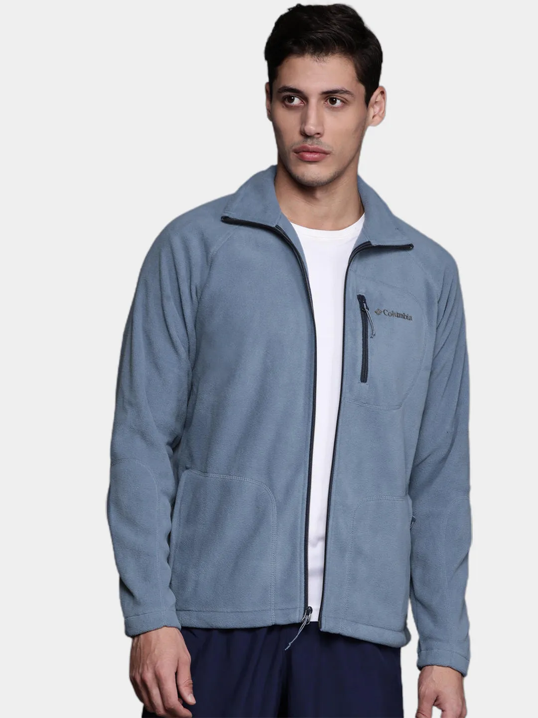 Columbia Men Blue Fast Trek II Full Zip Fleece Jacket