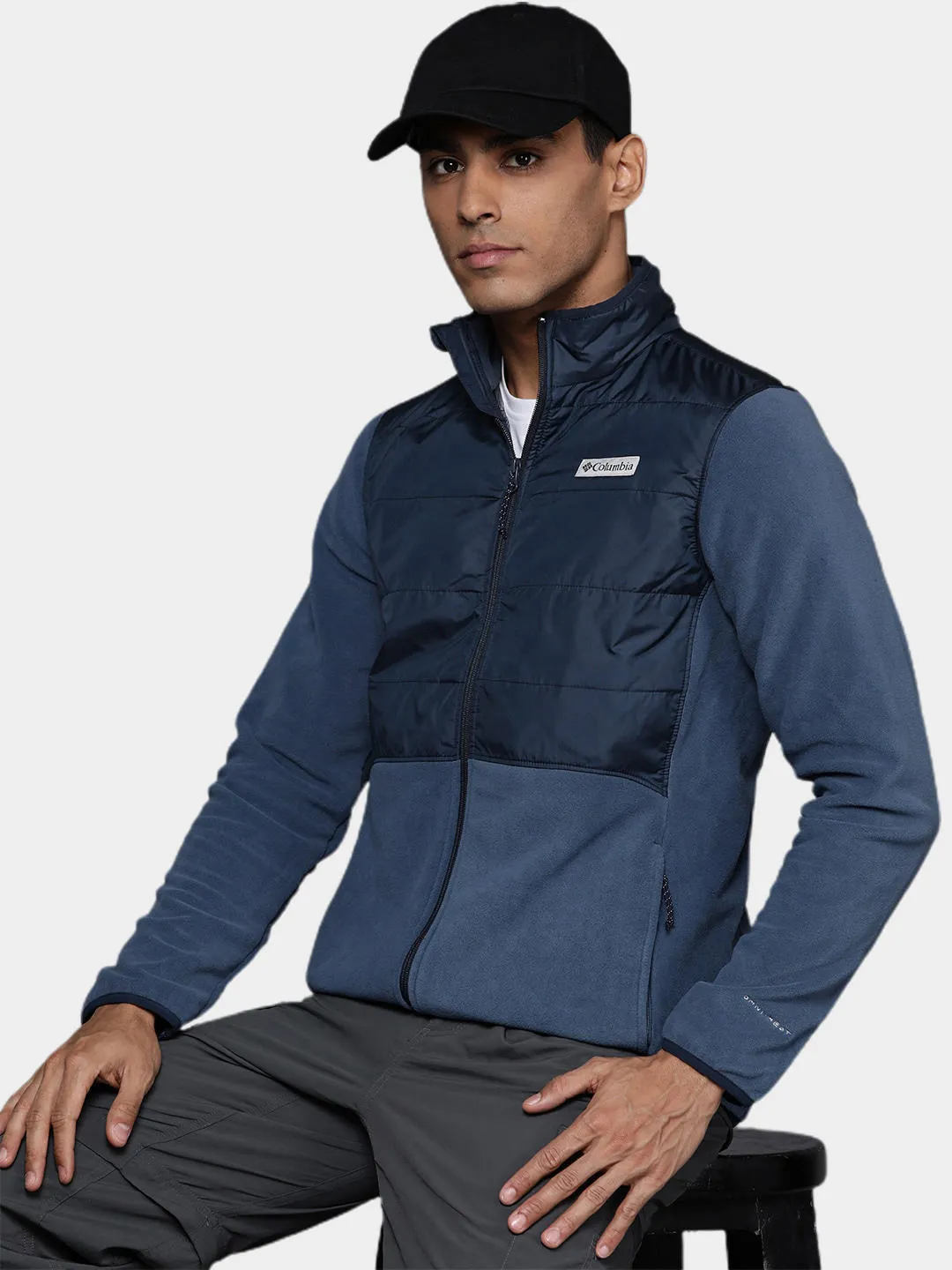 Columbia Men Navy Blue Basin Butte Full Zip Fleece Jacket