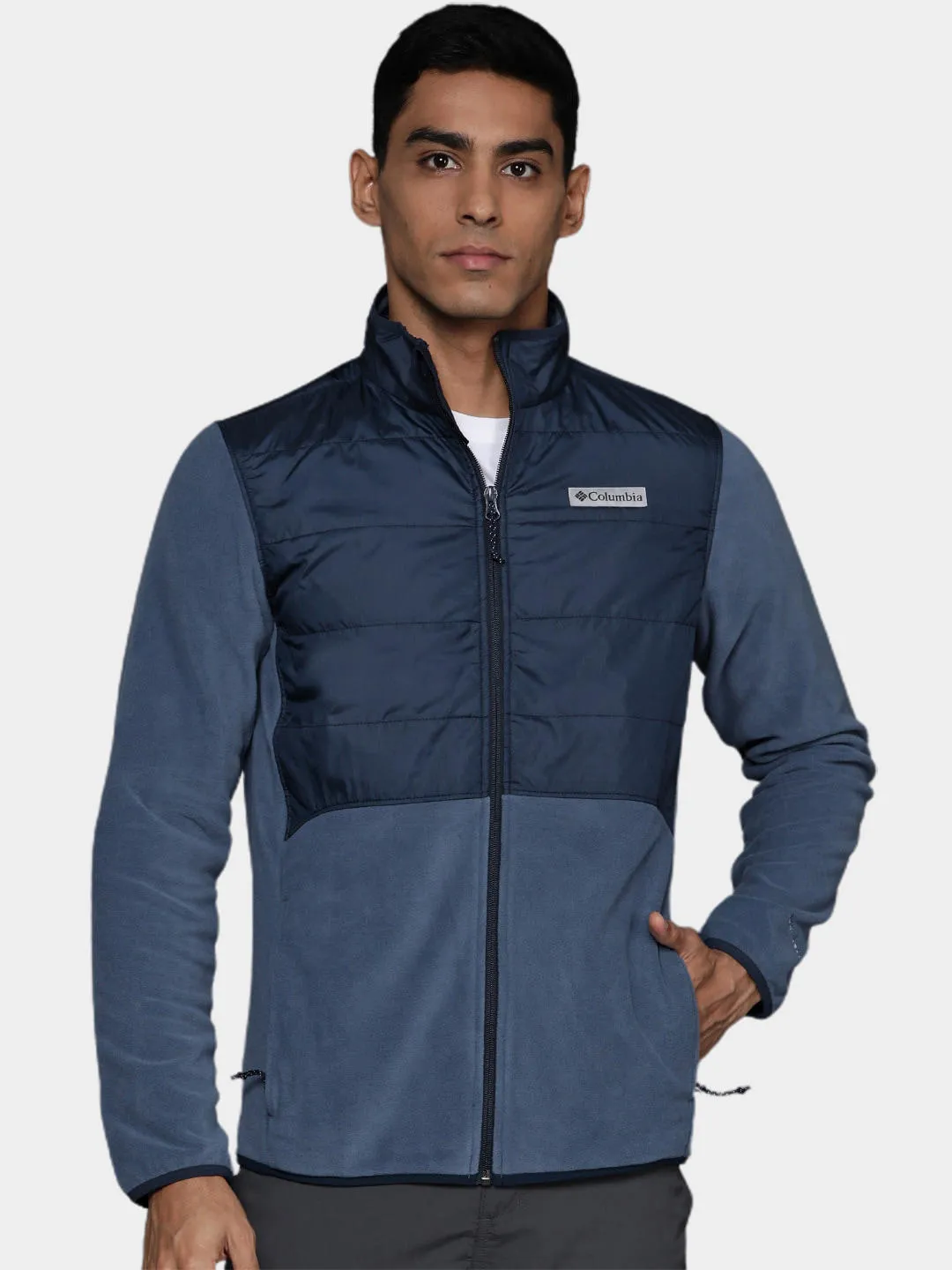 Columbia Men Navy Blue Basin Butte Full Zip Fleece Jacket