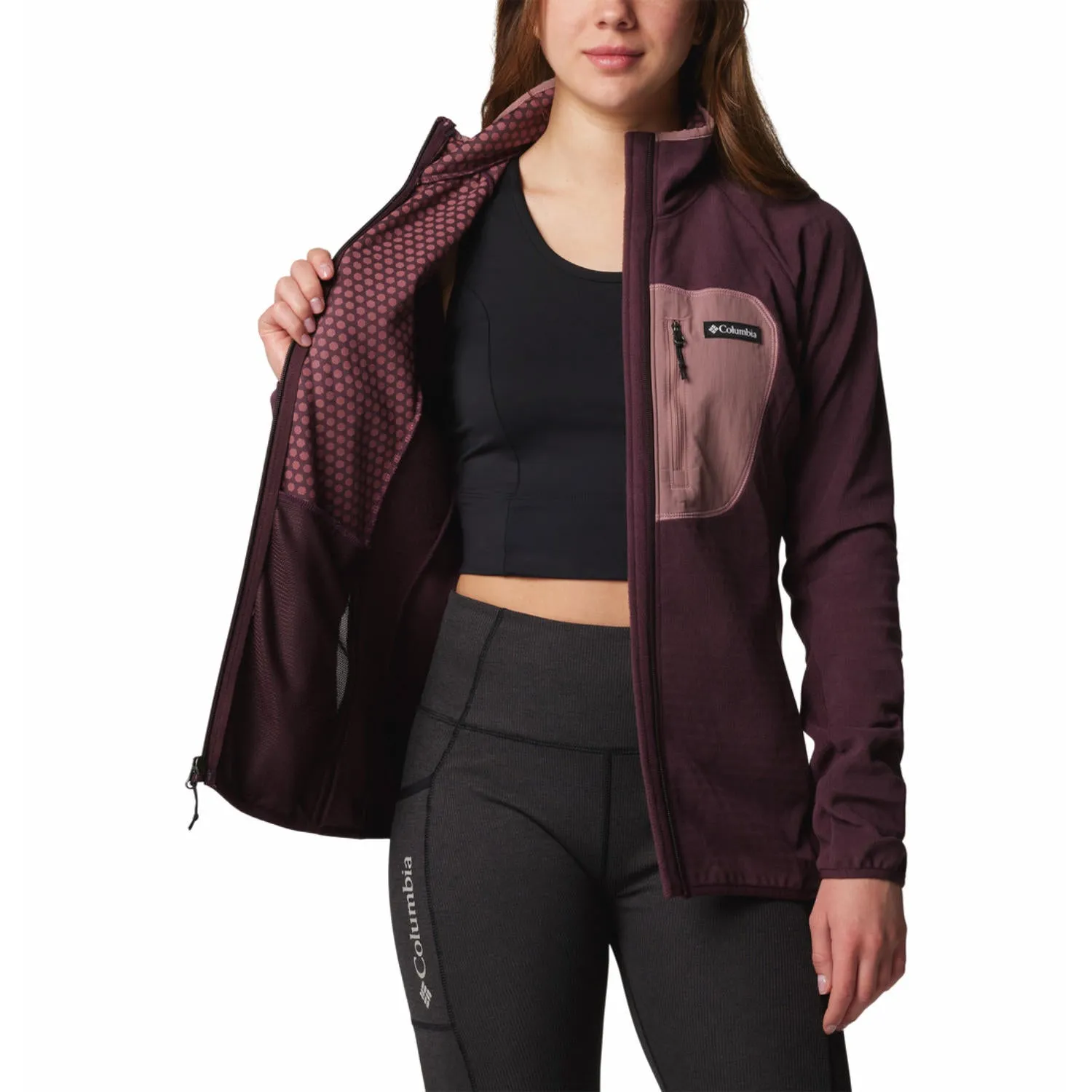 Columbia Womens Red Outdoor Tracks Full Zip II