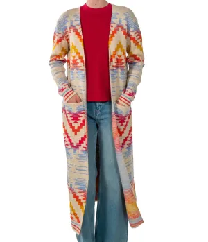 Cotton Duster Sweater Ivory Multi