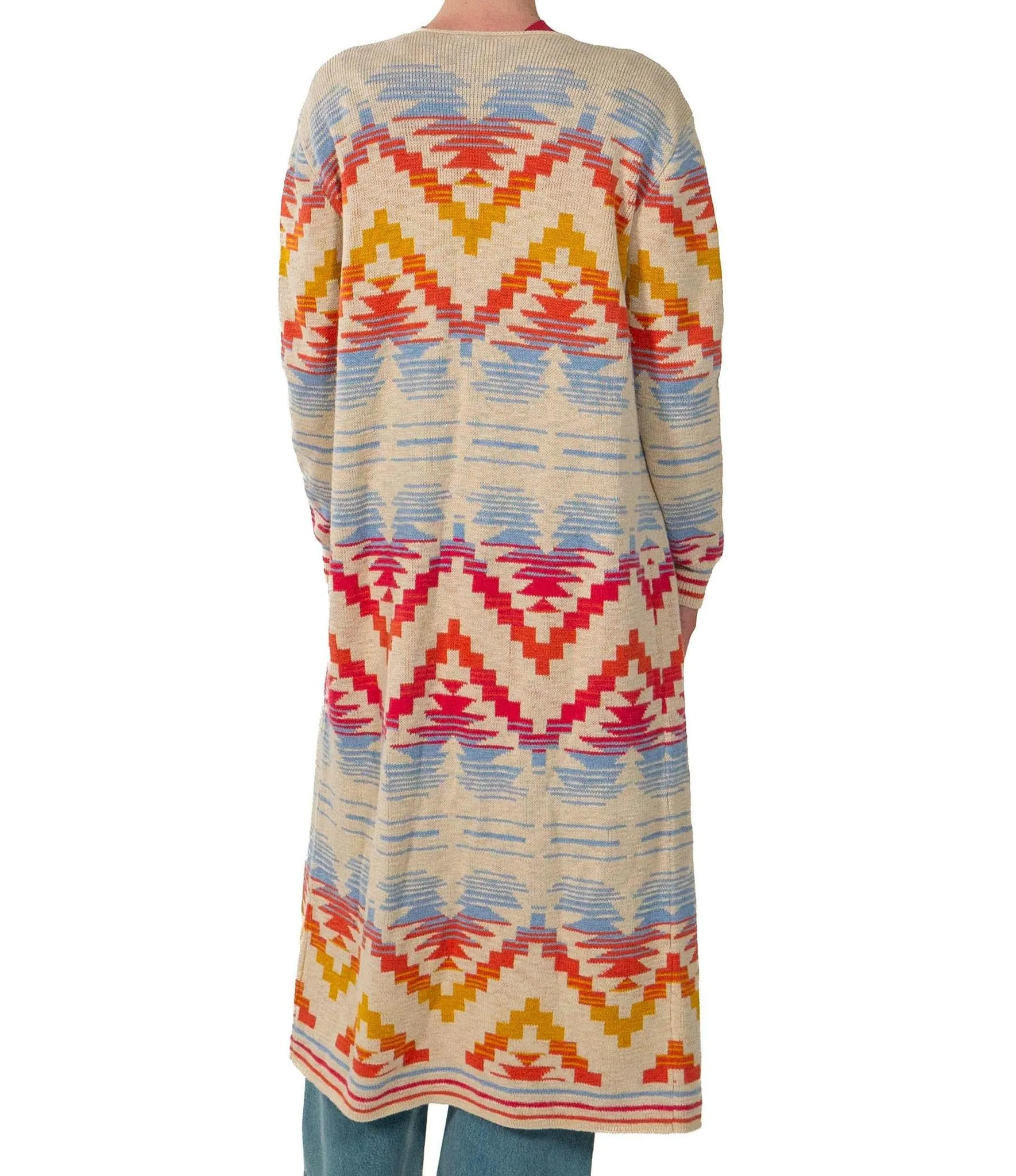 Cotton Duster Sweater Ivory Multi
